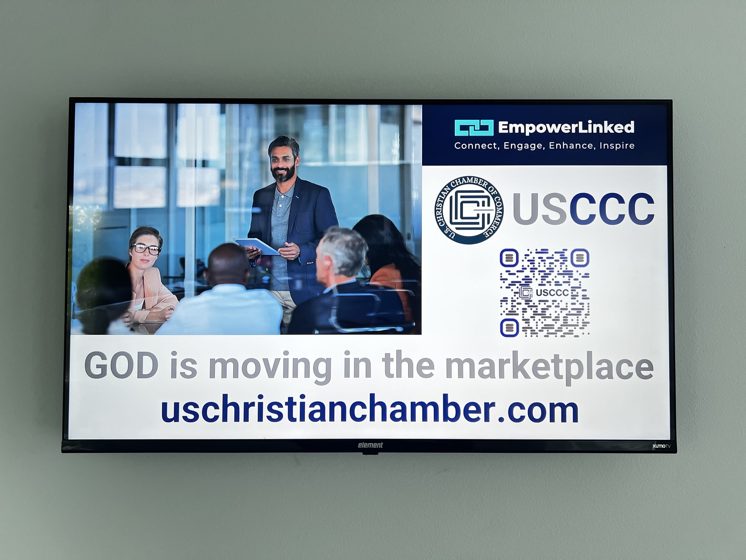 Promote your business at on TVs at EmpowerLinked host locations