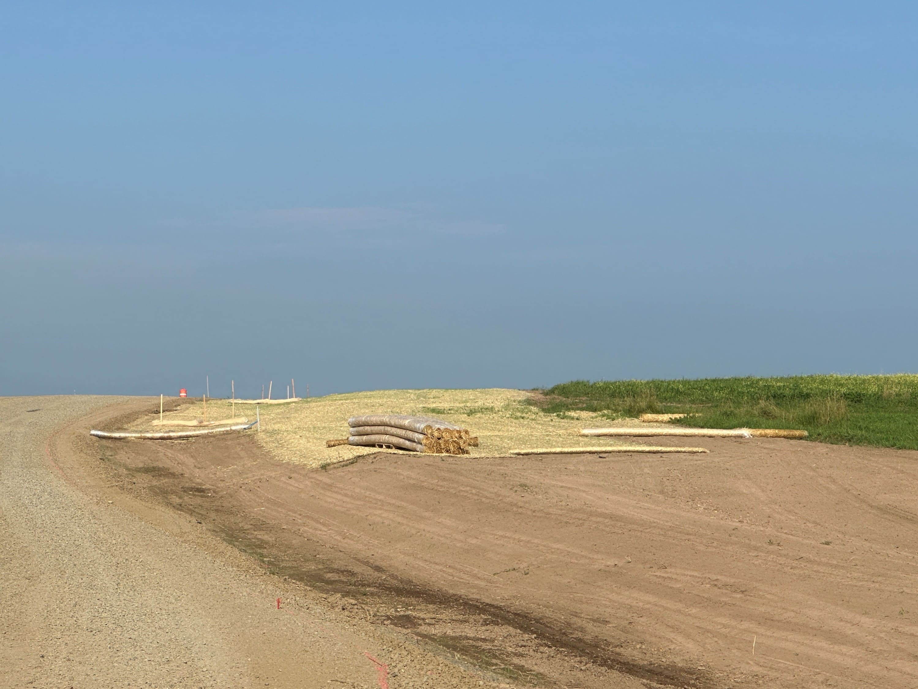 Curlex® erosion control blanket installation in progress
