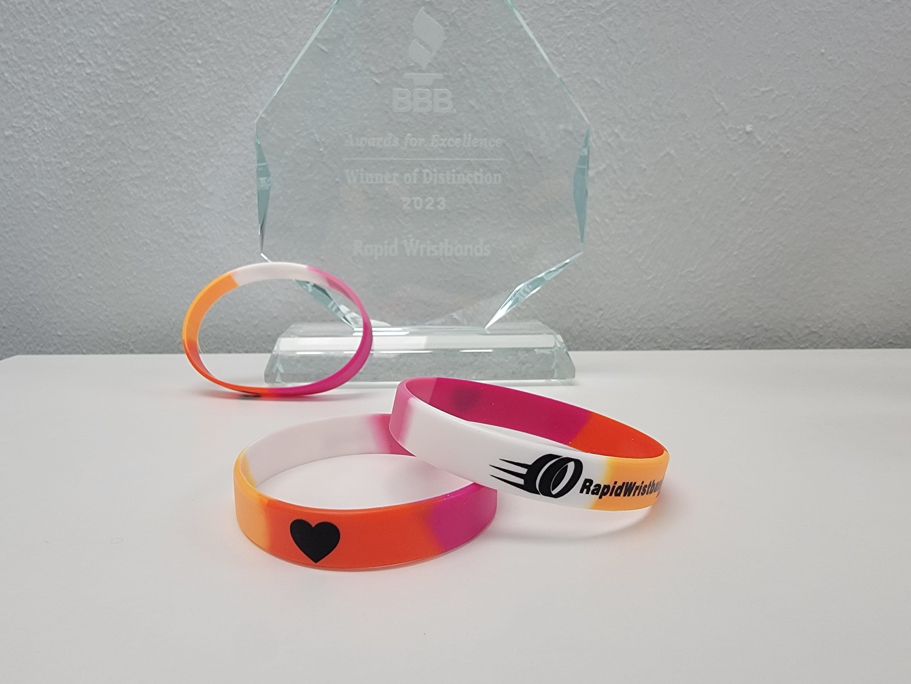 Lesbian Pride Flag custom wristbands - RapidWristbands