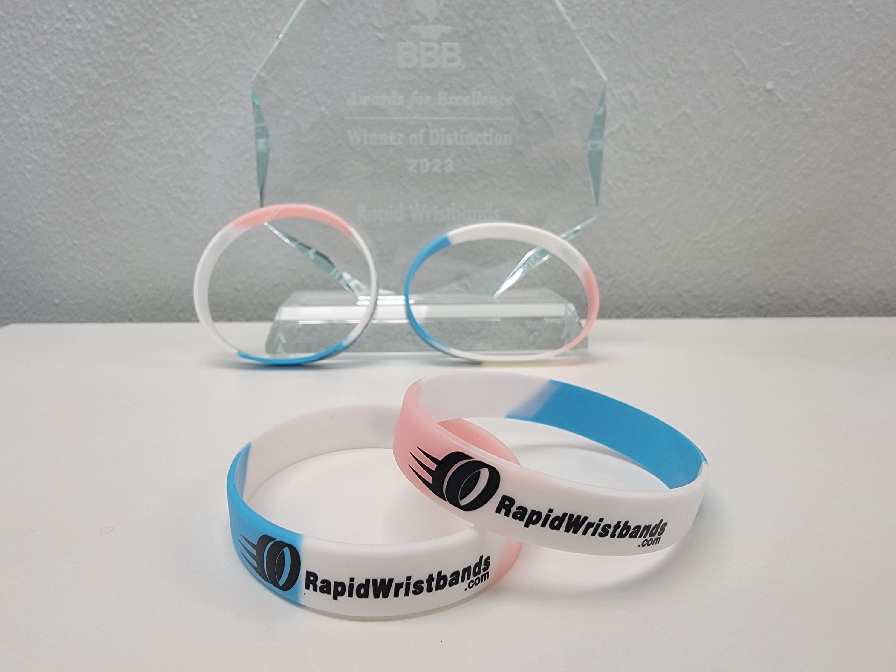 Trans Pride Flag custom wristbands - RapidWristbands