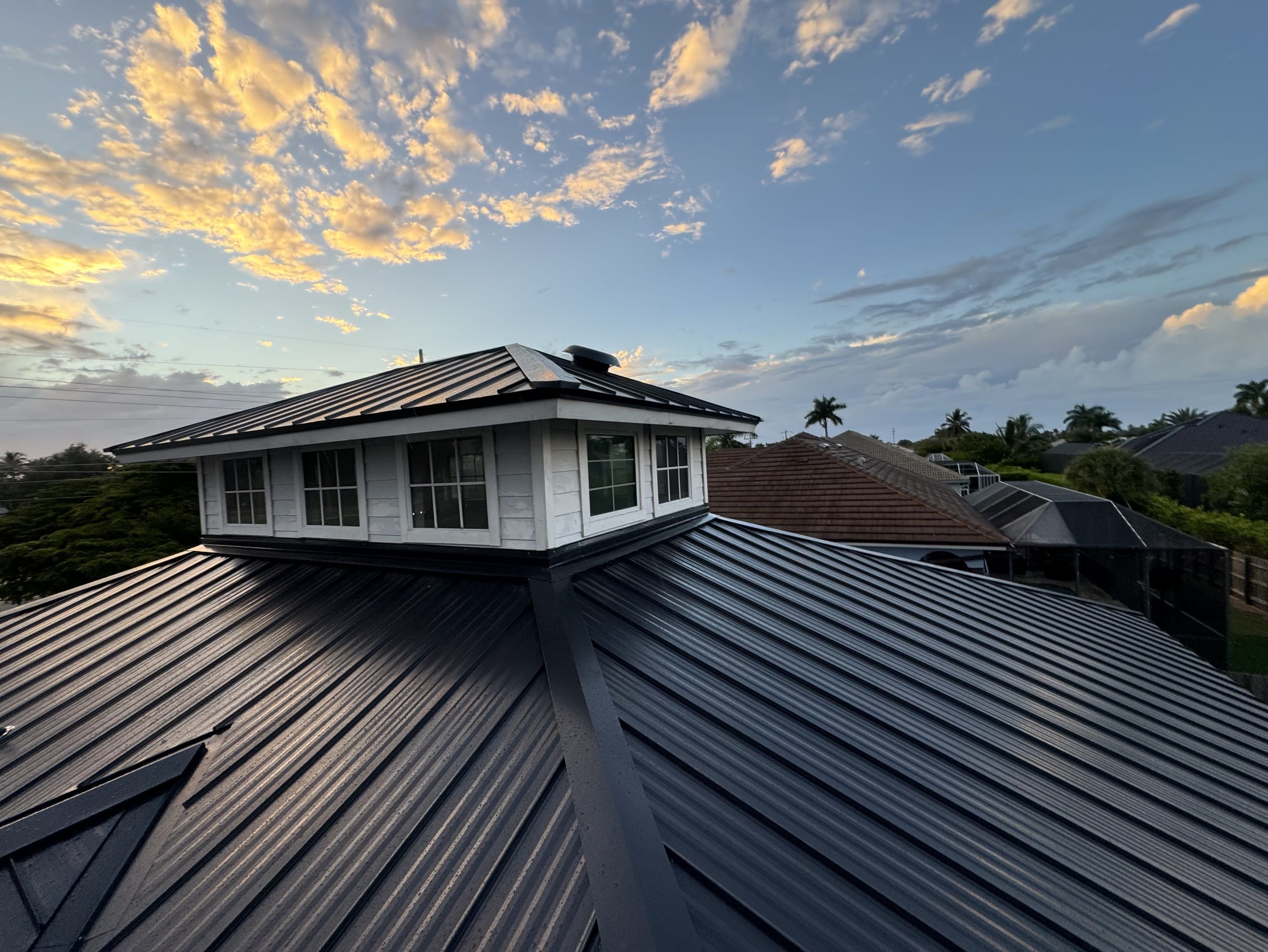 Completed metal roof installation by Mighty Fine Roofing on Marco Island, FL