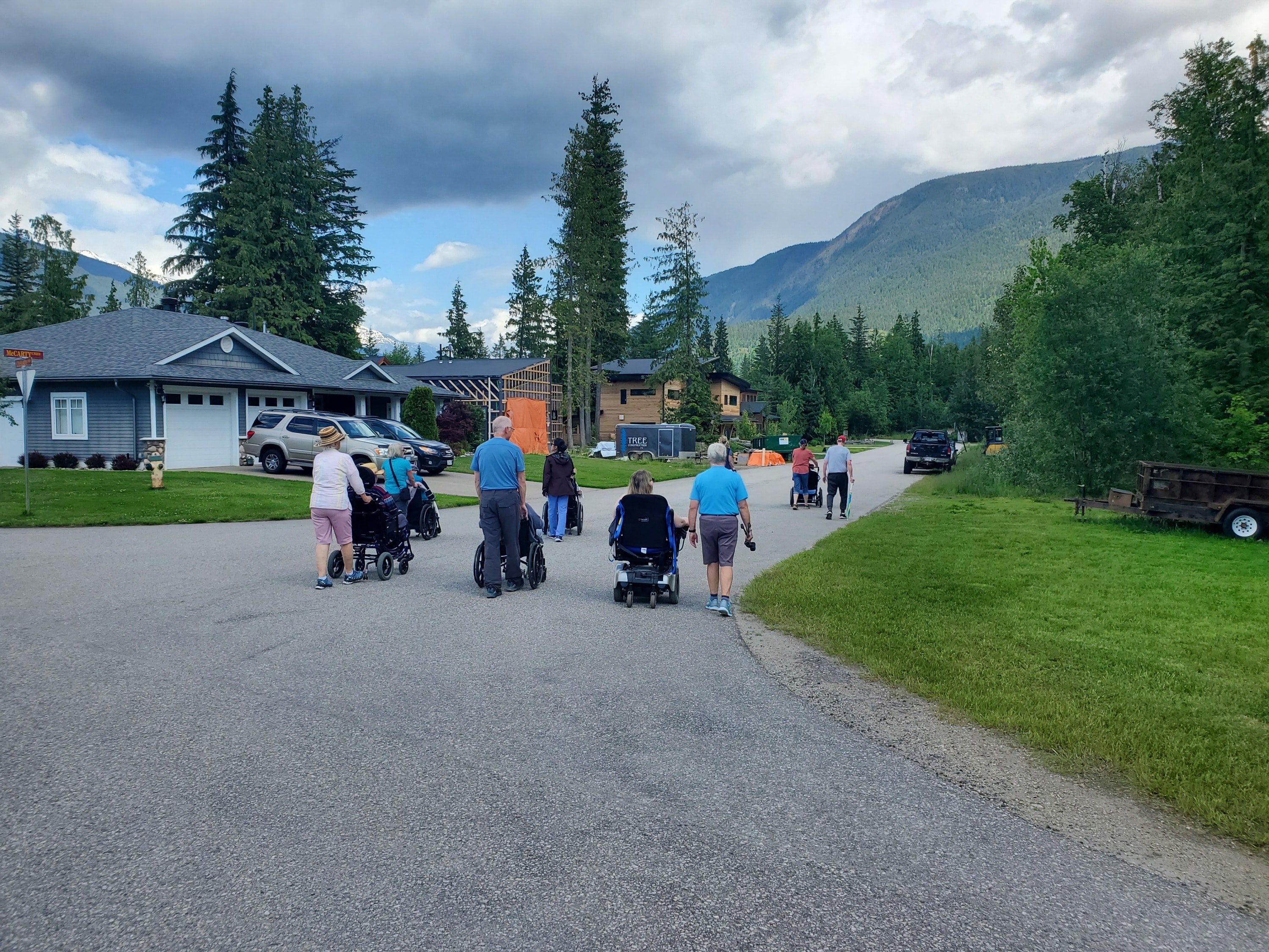 Volunteers and staff out for a stroll
