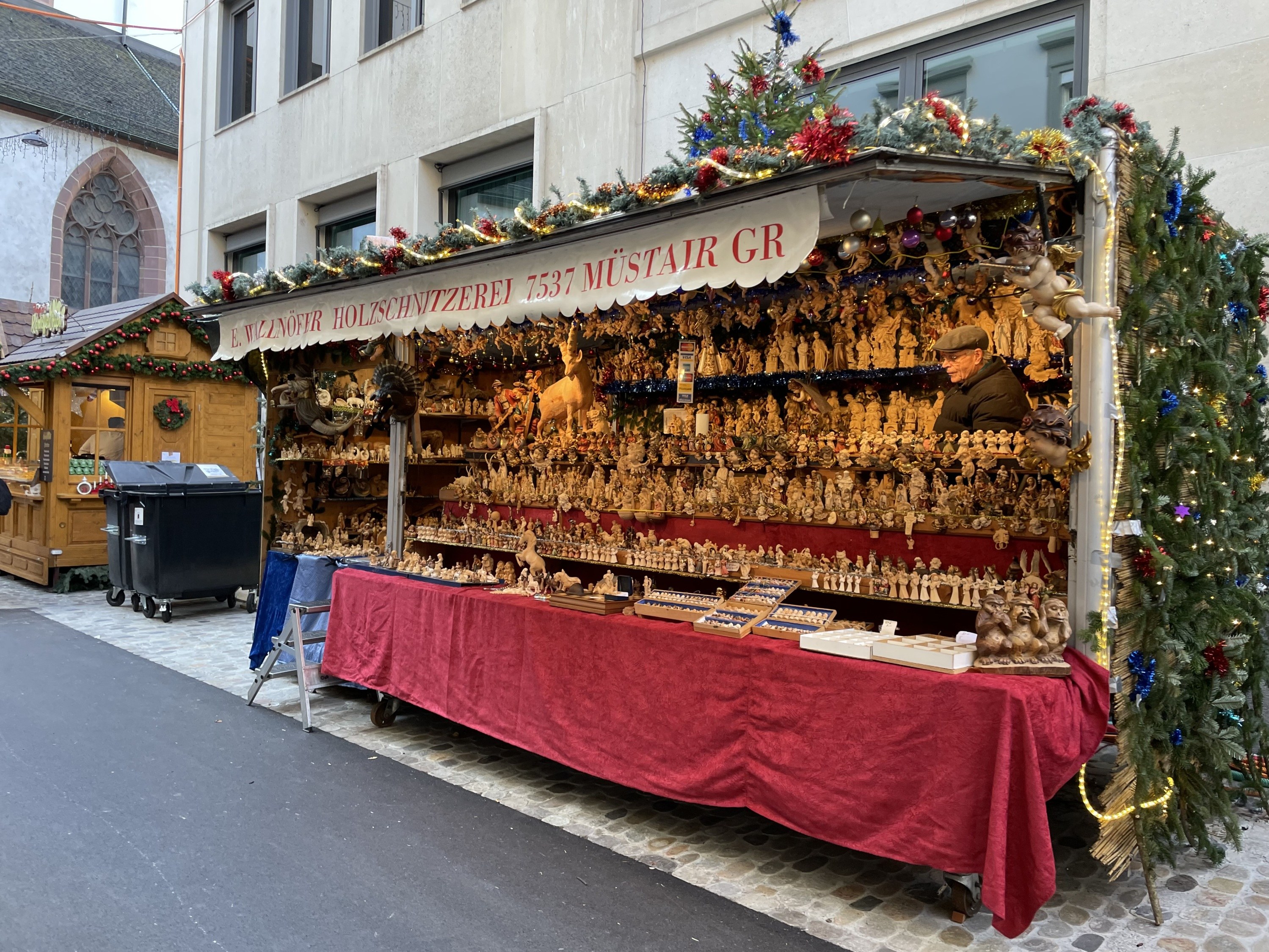 Christmas Market booth in Basel, Switzerland