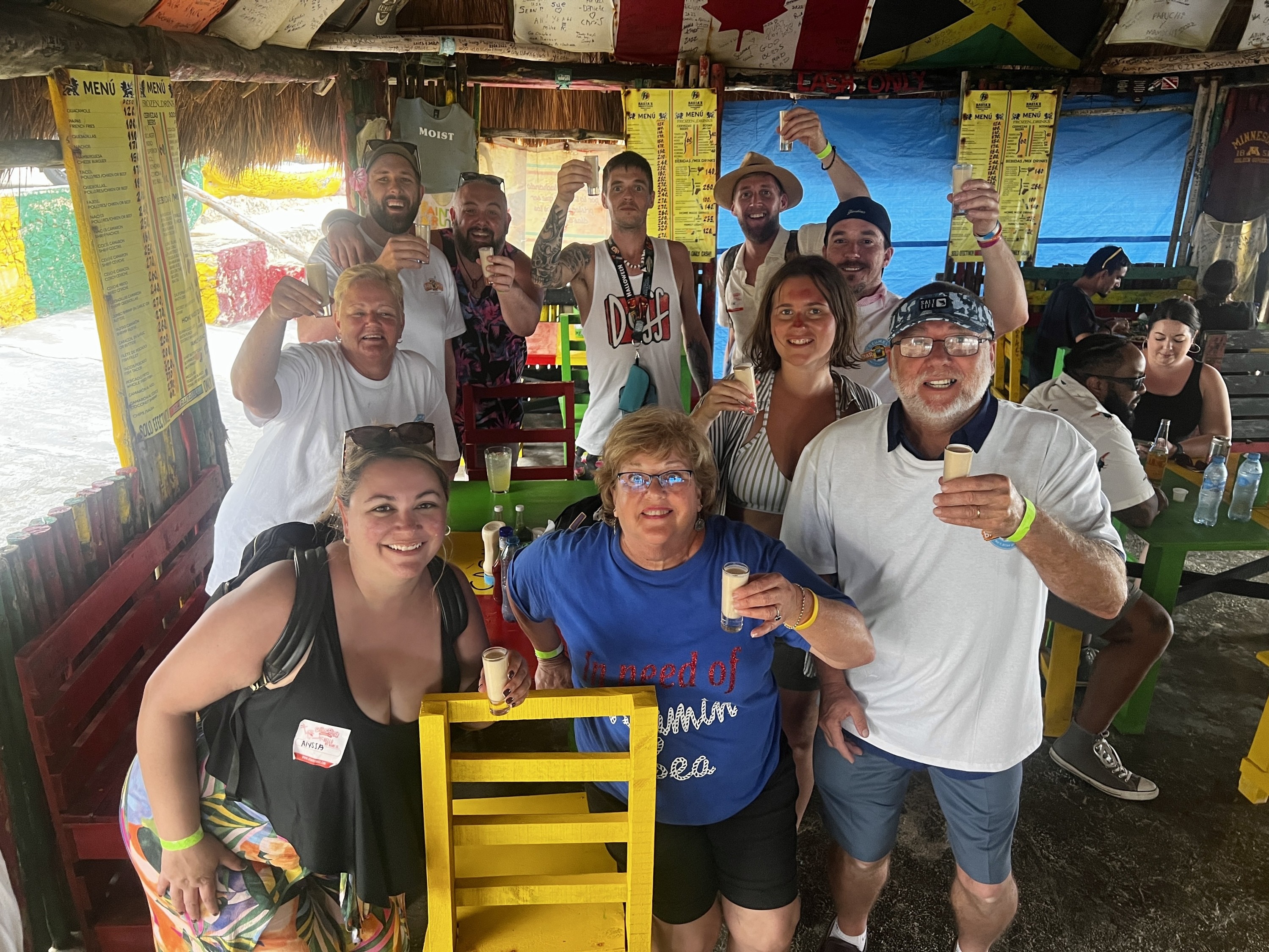 Group cruise friends on a the Cozumel Bar Hop in Mexico