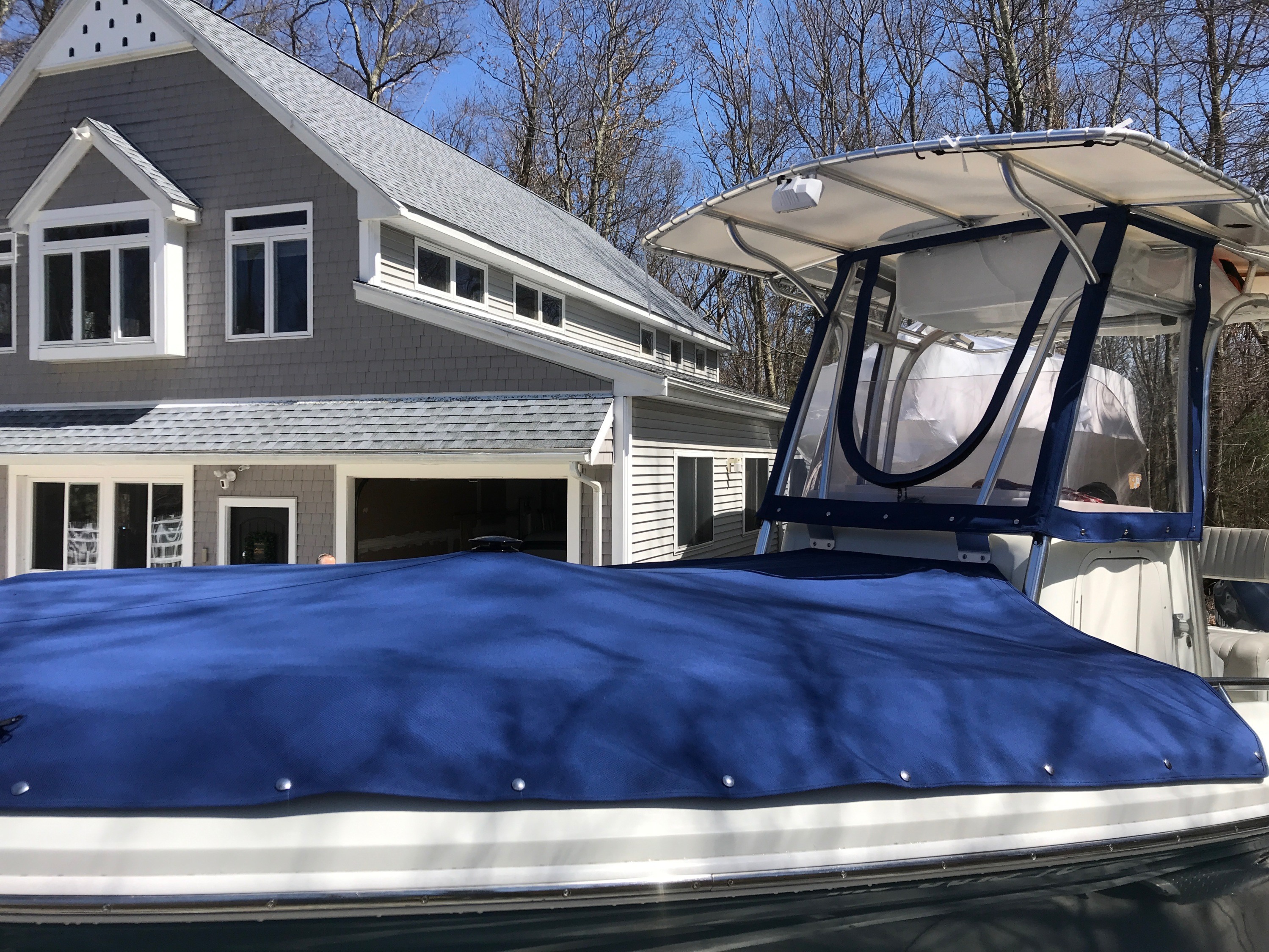Custom Bow Cover for a Center Console Fishing Boat