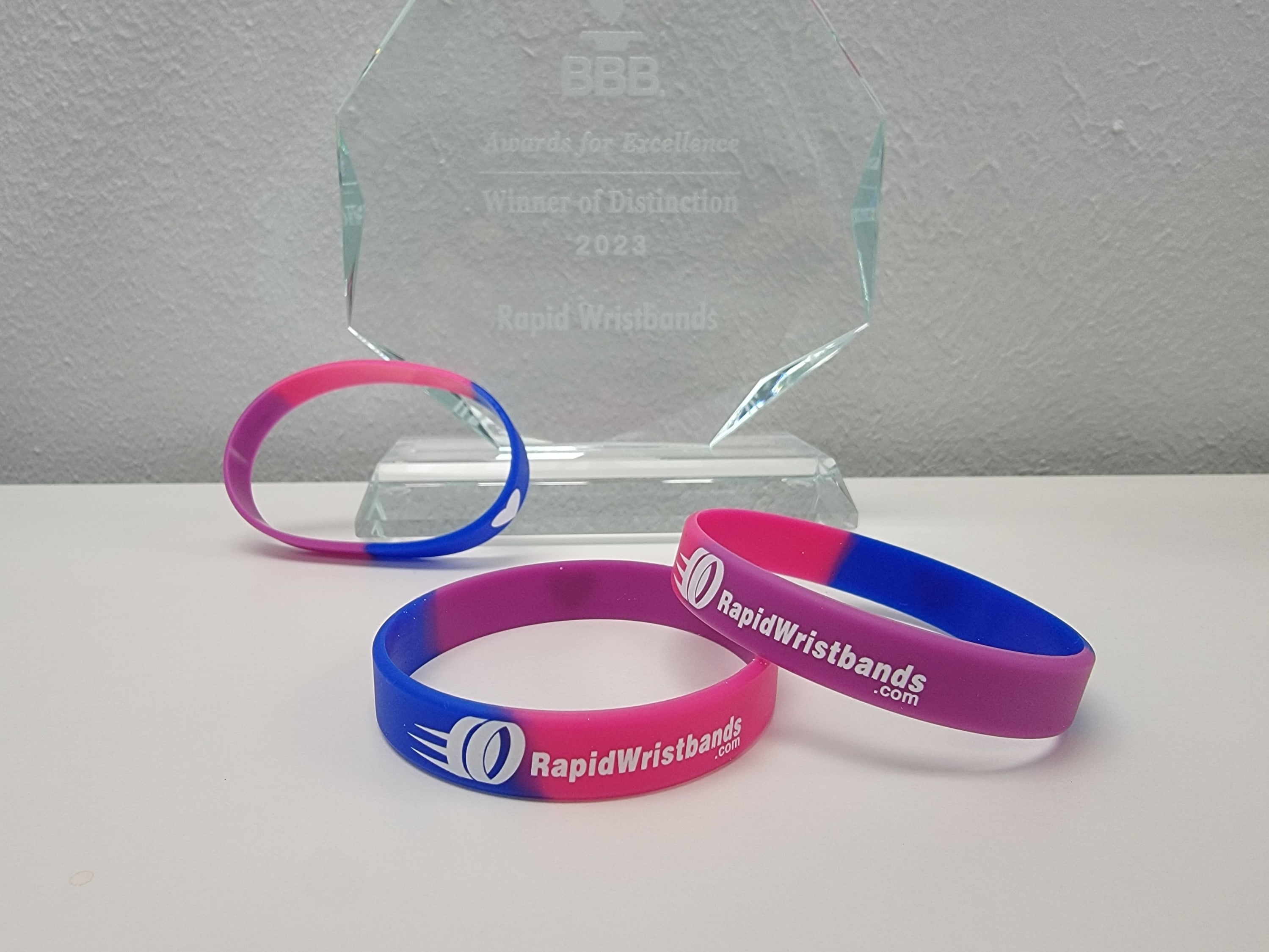 Bisexual Pride Flag custom wristbands - RapidWristbands