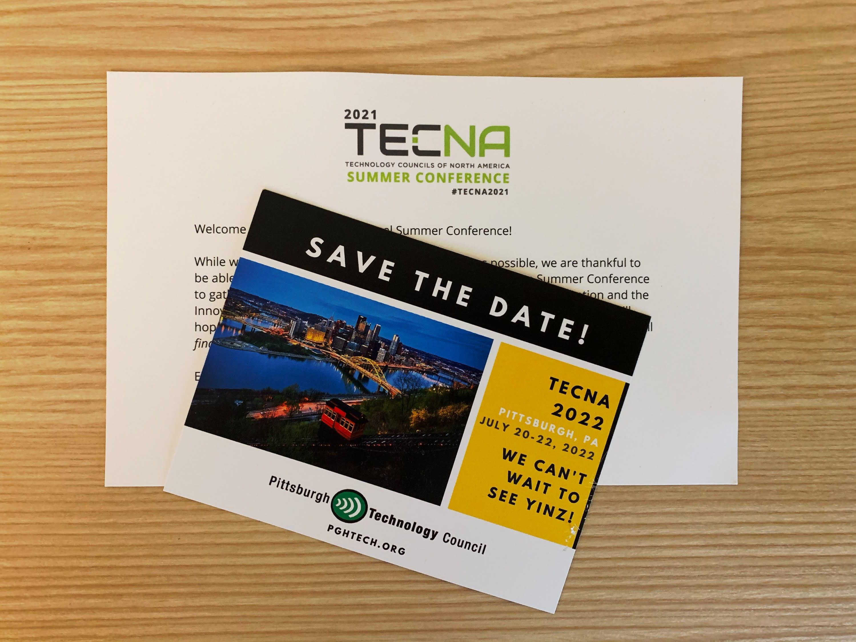 Save the Date! We can't wait to see yinz! TECNA Summer Conference 2022 in Pittsburgh, PA, July 20-22, 2022