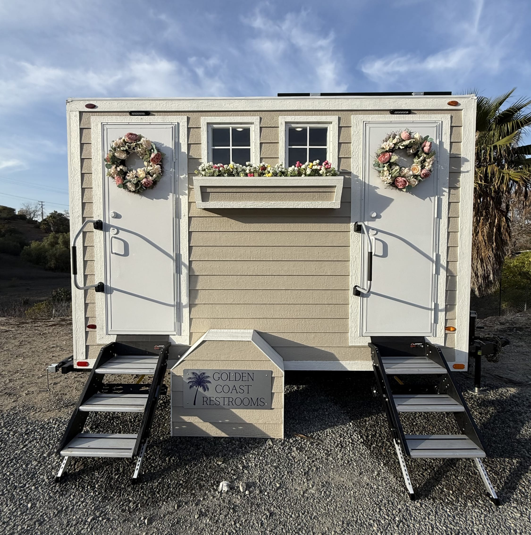 2-Stall Cottage Restroom Trailer - Golden Coast Restrooms