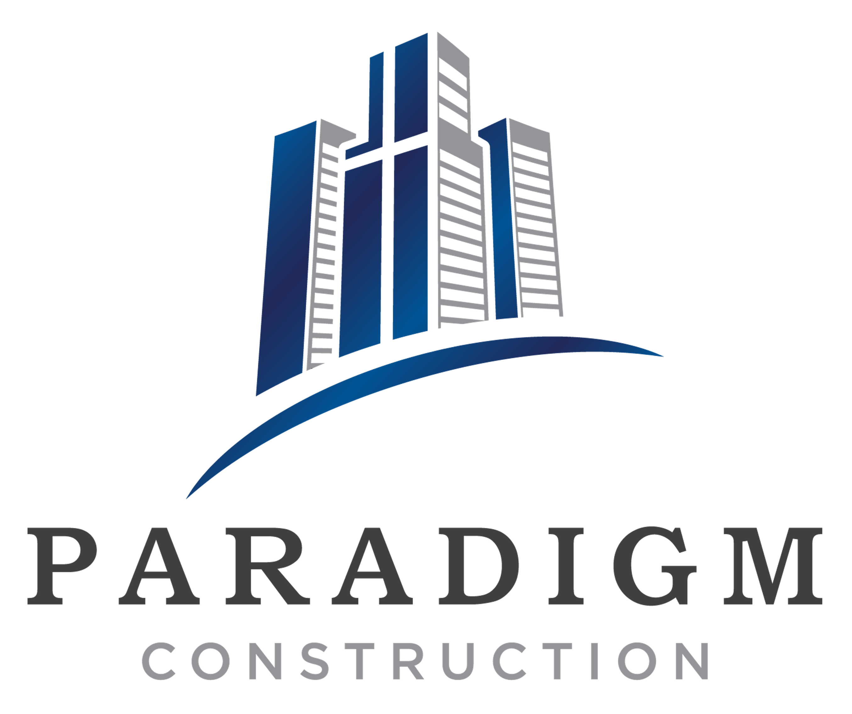 Paradigm Construction logo with tagline on company signage