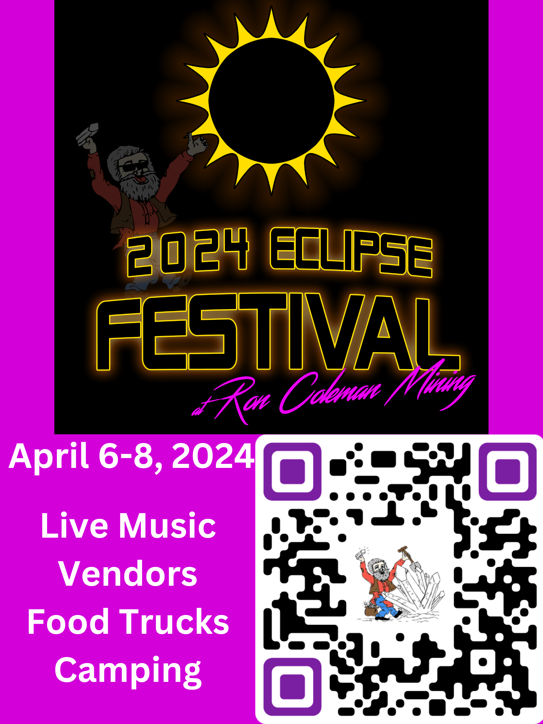 Ron Coleman Mining Eclipse Festival Poster