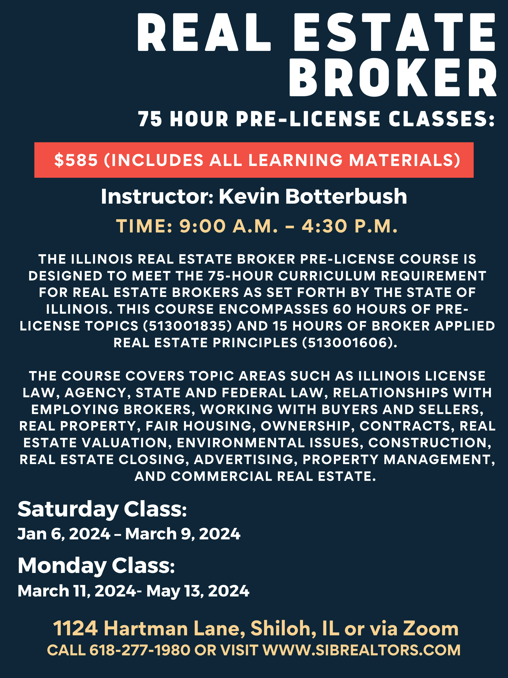 75 Hour Broker PreLicense Course Southwestern Illinois Board of 75 Hour Broker PreLicense Course Southwestern Illinois Board of