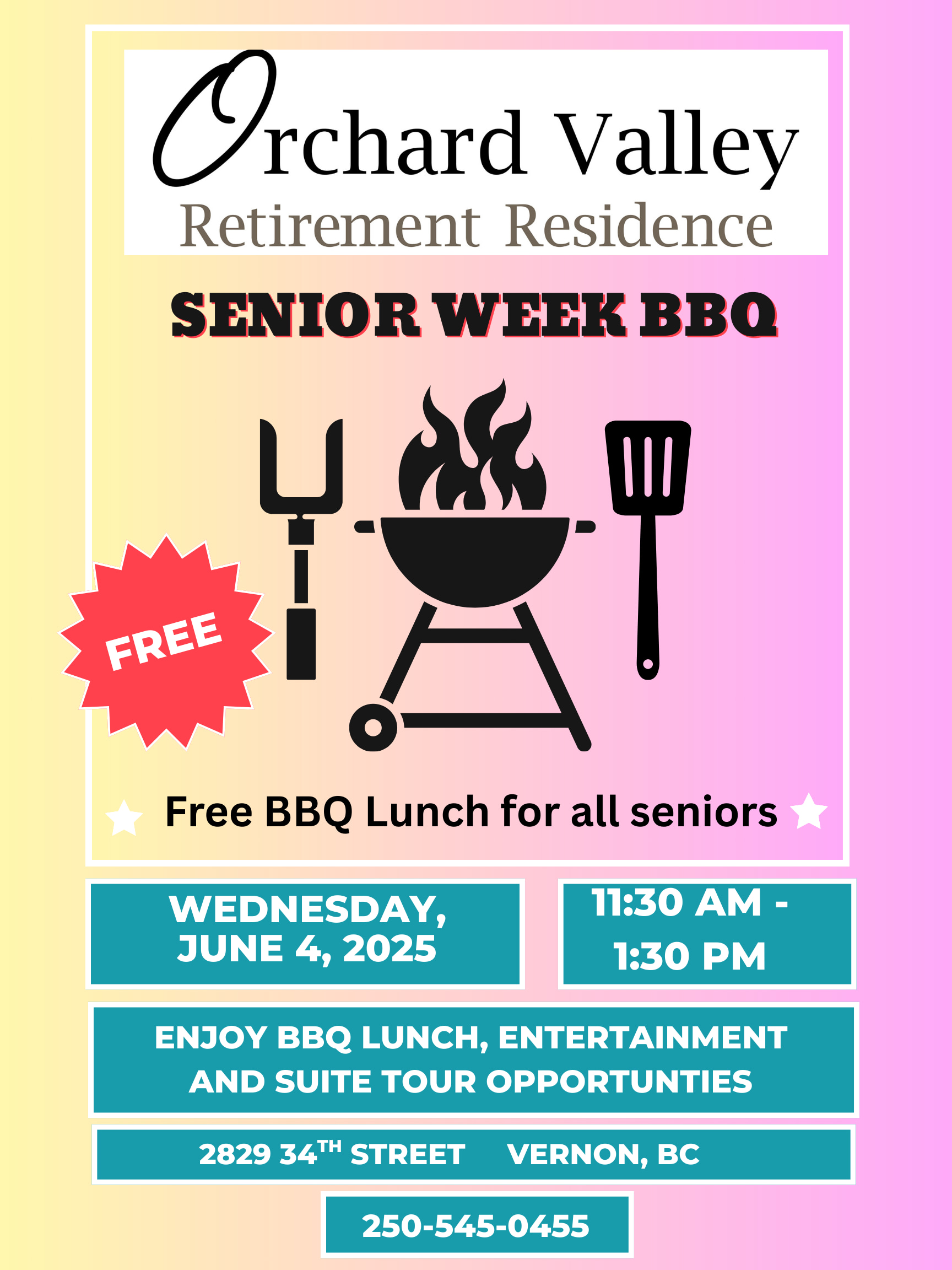 Senior Week BBQ poster