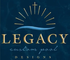 Custom-designed backyard swimming pool & spa created by Legacy Custom featuring elegant finishes & outdoor living elements.