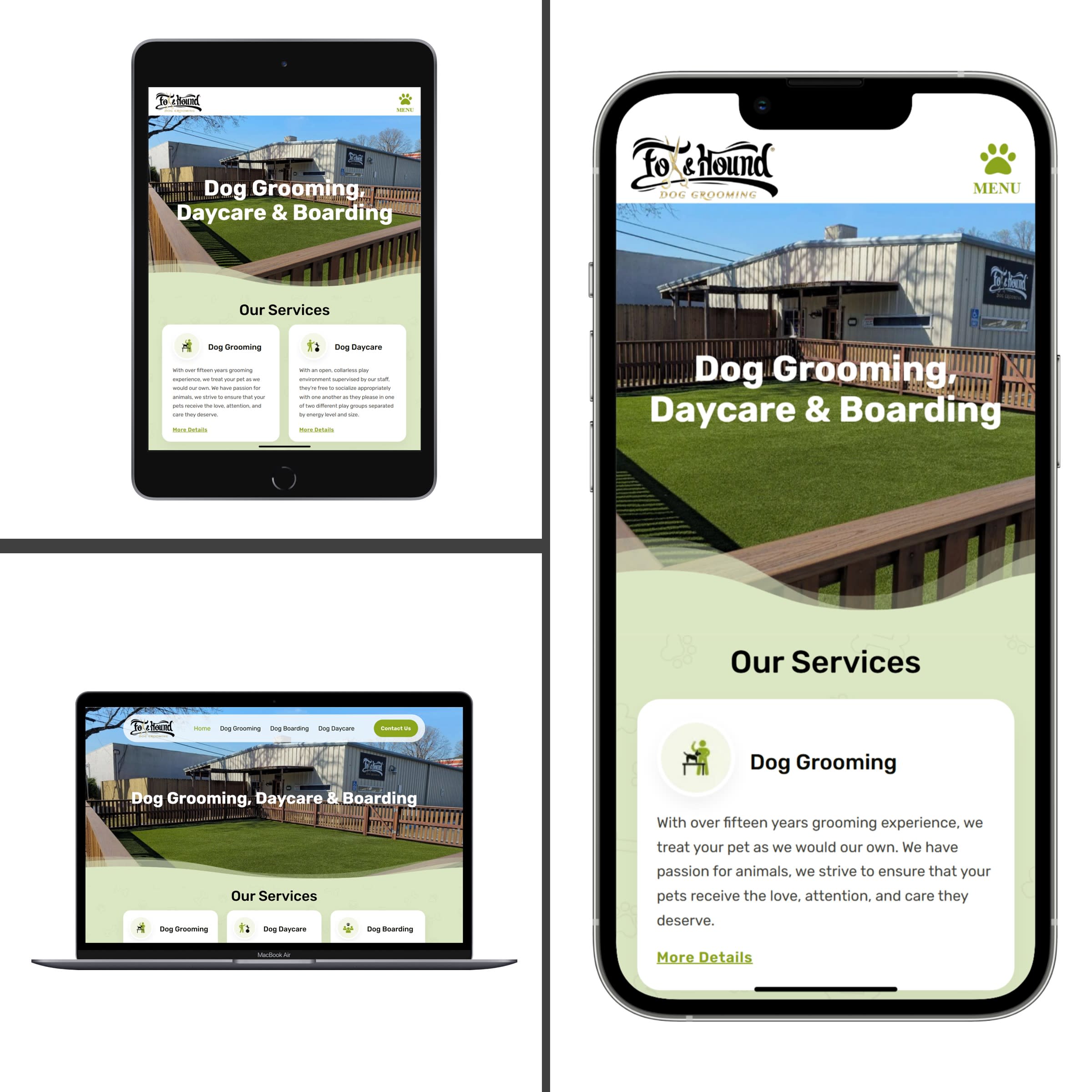 Mendo Web Design Client Fox & Hound Dog Grooming