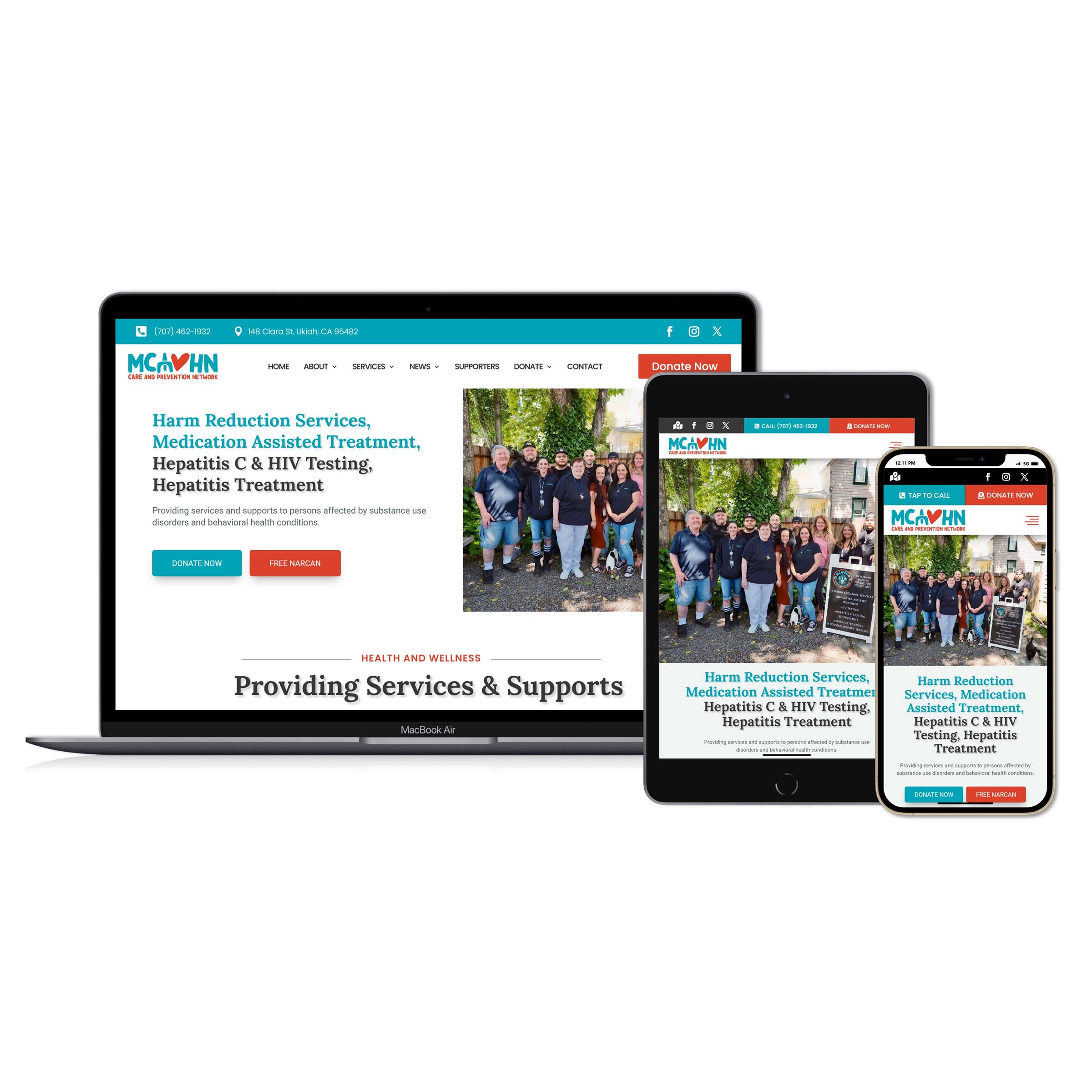 Mendo Web Design Client MCAVHN Care and Prevention Network