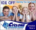 10% off cleaning with Cyclone Professional Cleaners