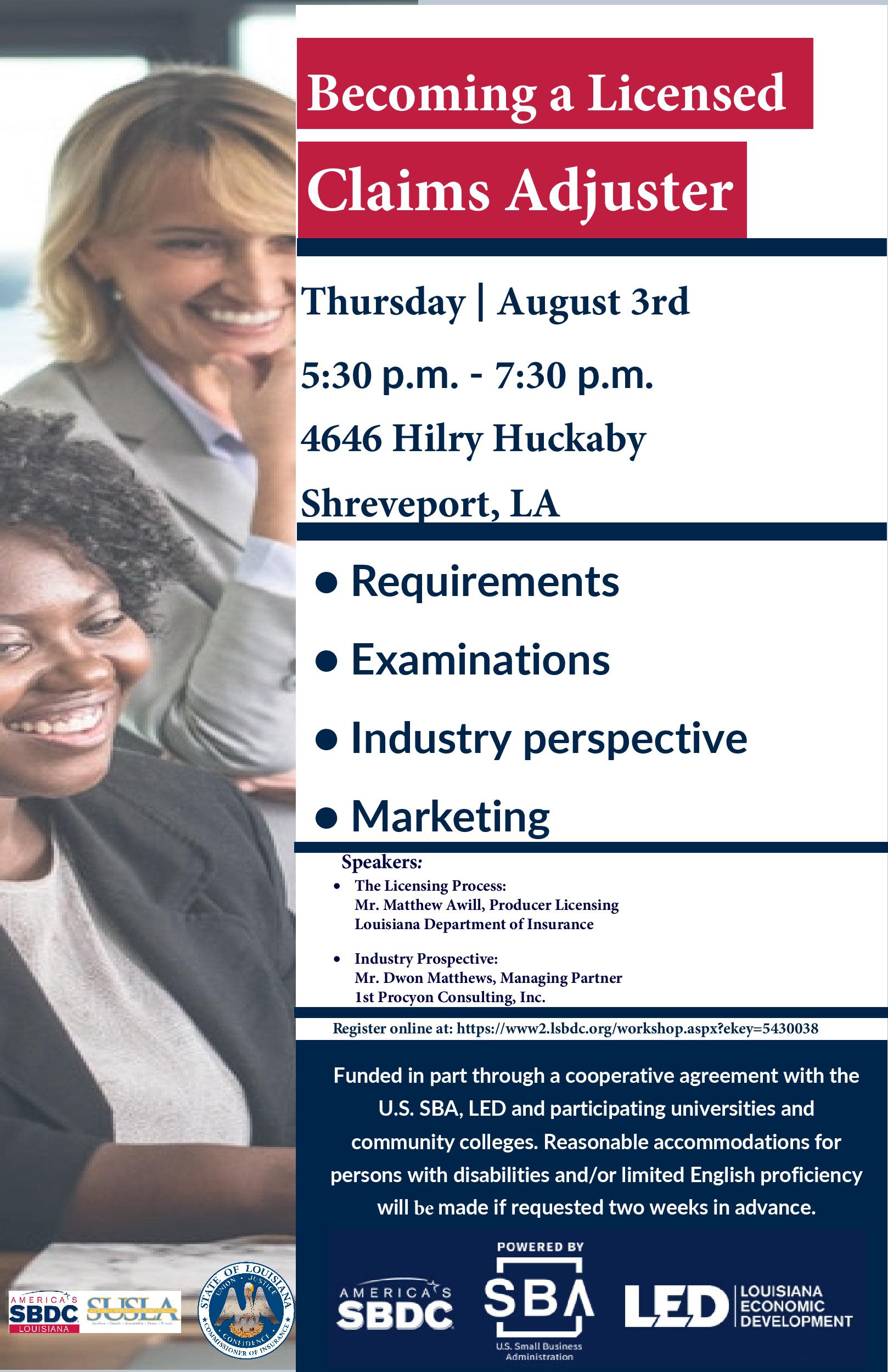 a Licensed Claims Adjuster ShreveportBossier African