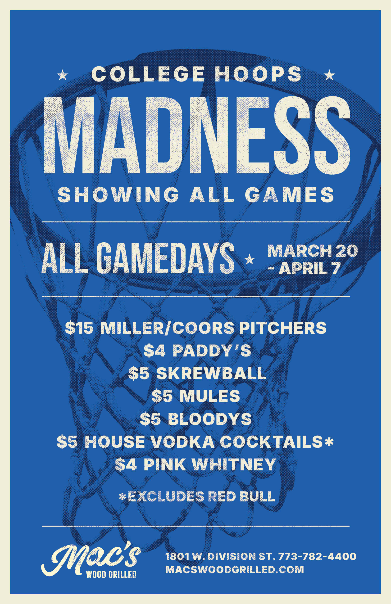 College Hoops Madness at Mac’s Wood Grilled