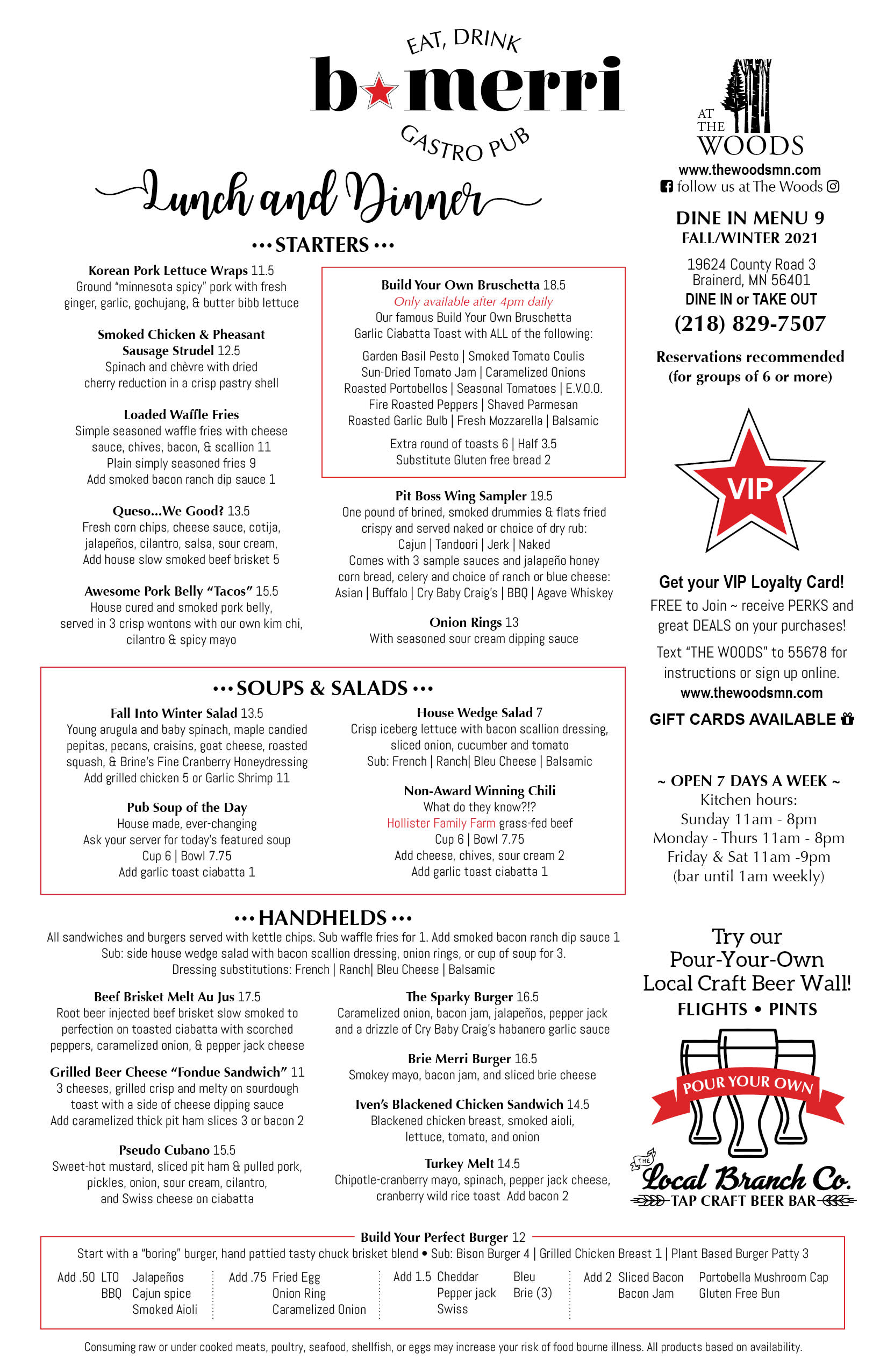 Fall Menu 2021