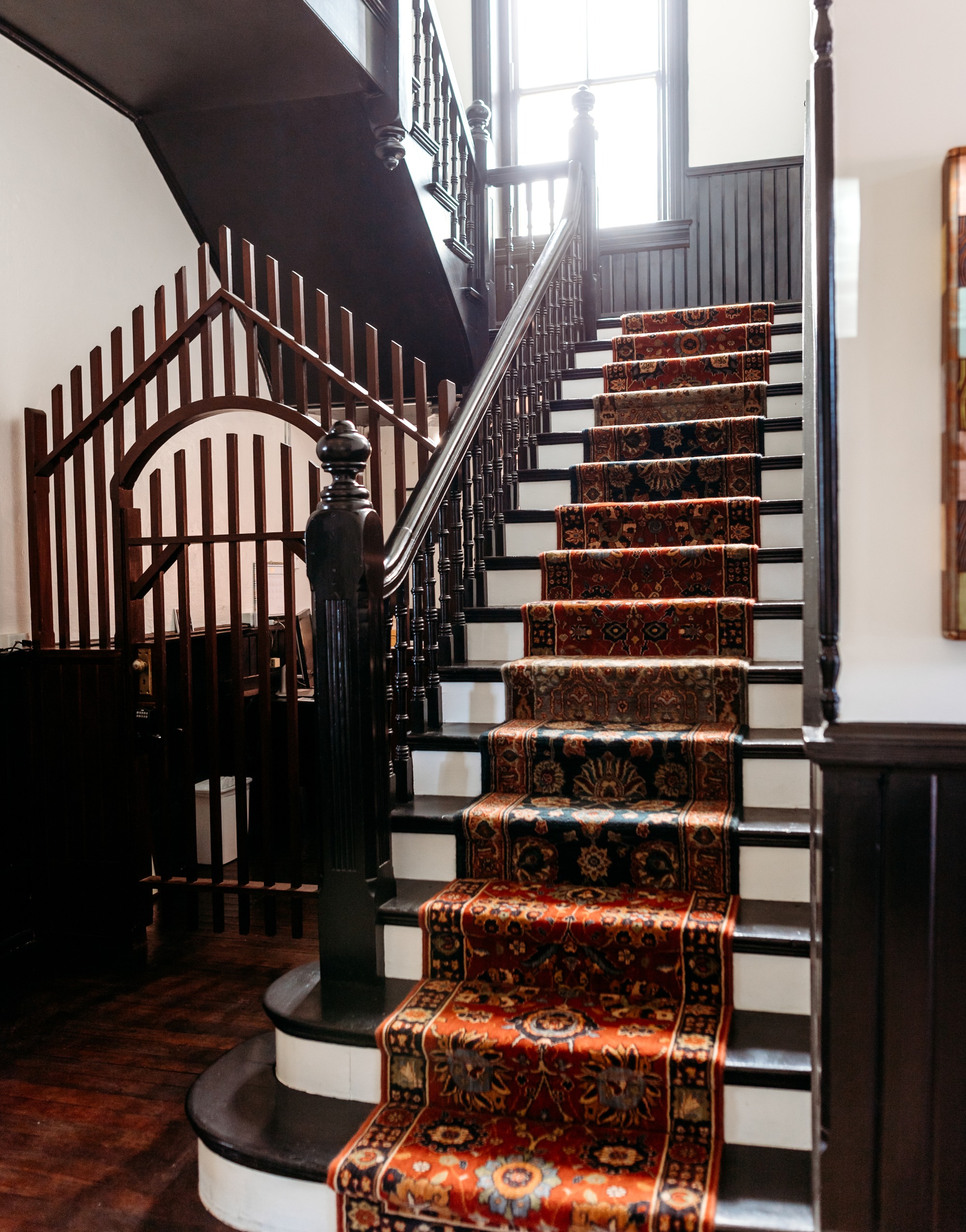 carpeted stairwell