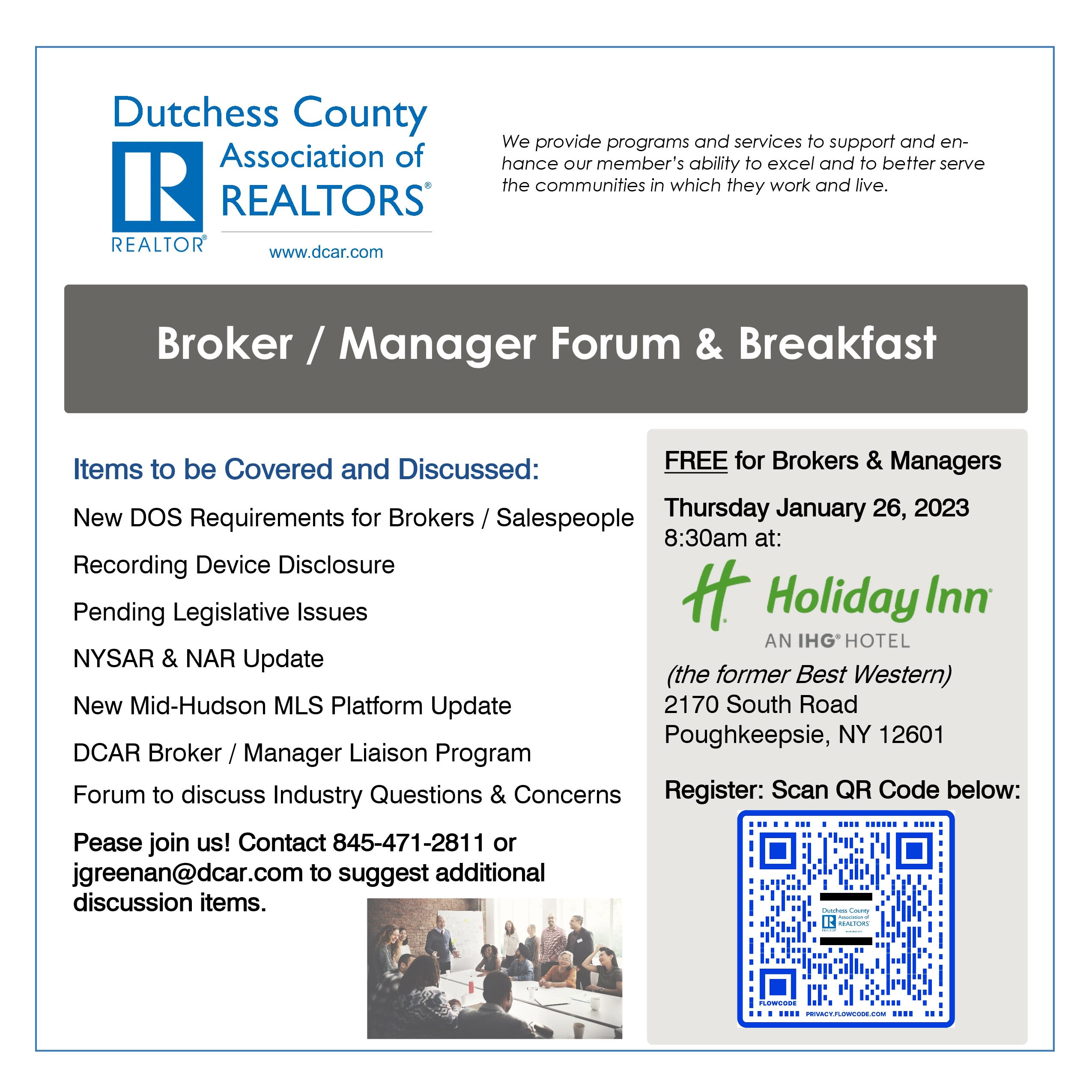 Broker / Manager Meeting - Dutchess County Association of REALTORS®