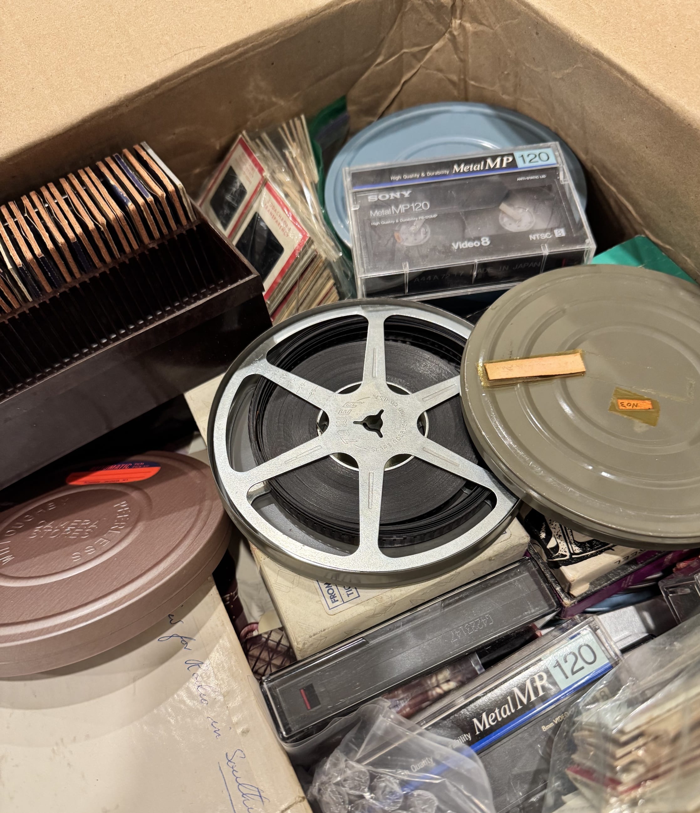 Film Reels, VHS, 8mm tapes, Slides