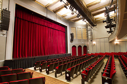 showing the Marines memorial theatre stage and audience seating