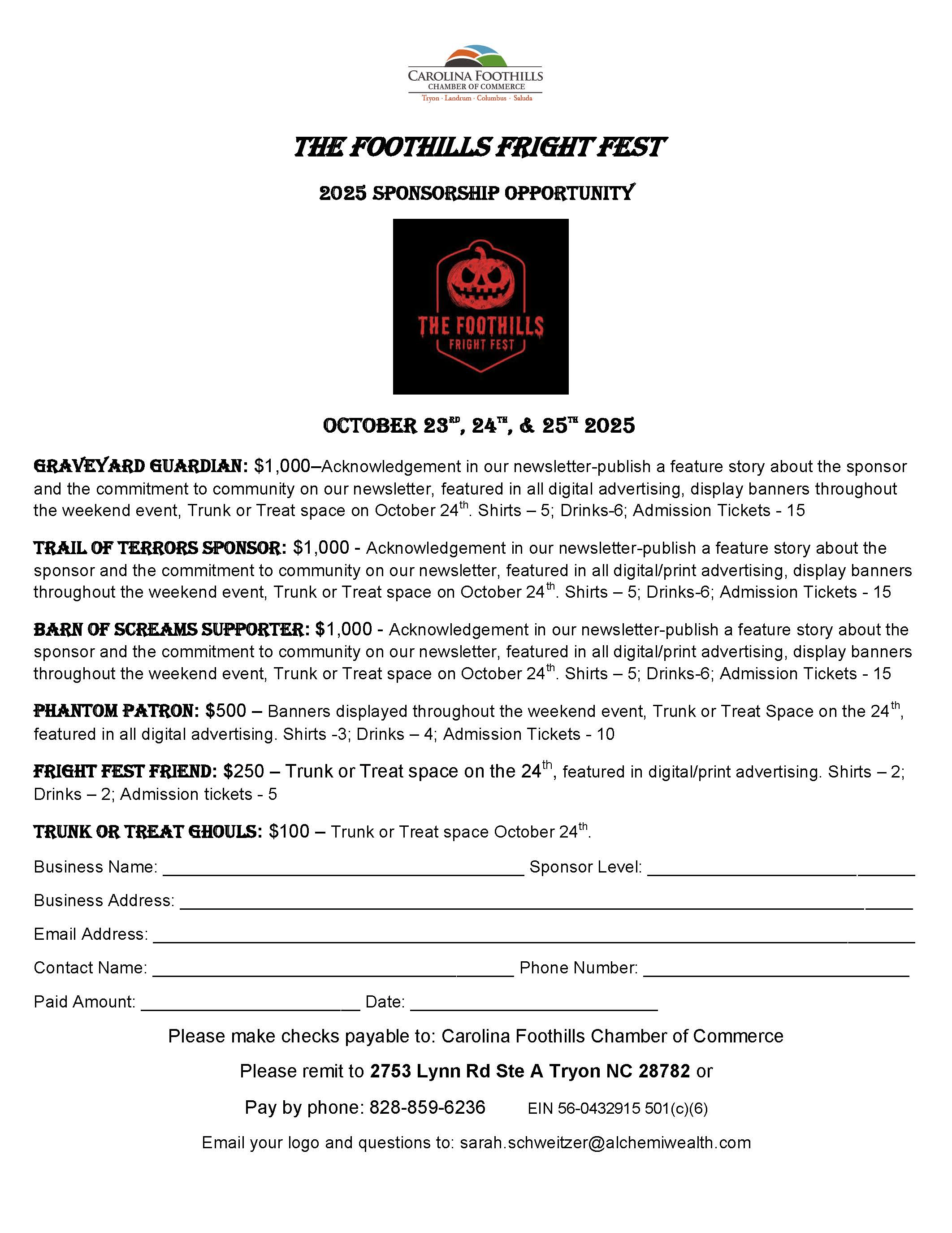 Form for Sponsorship