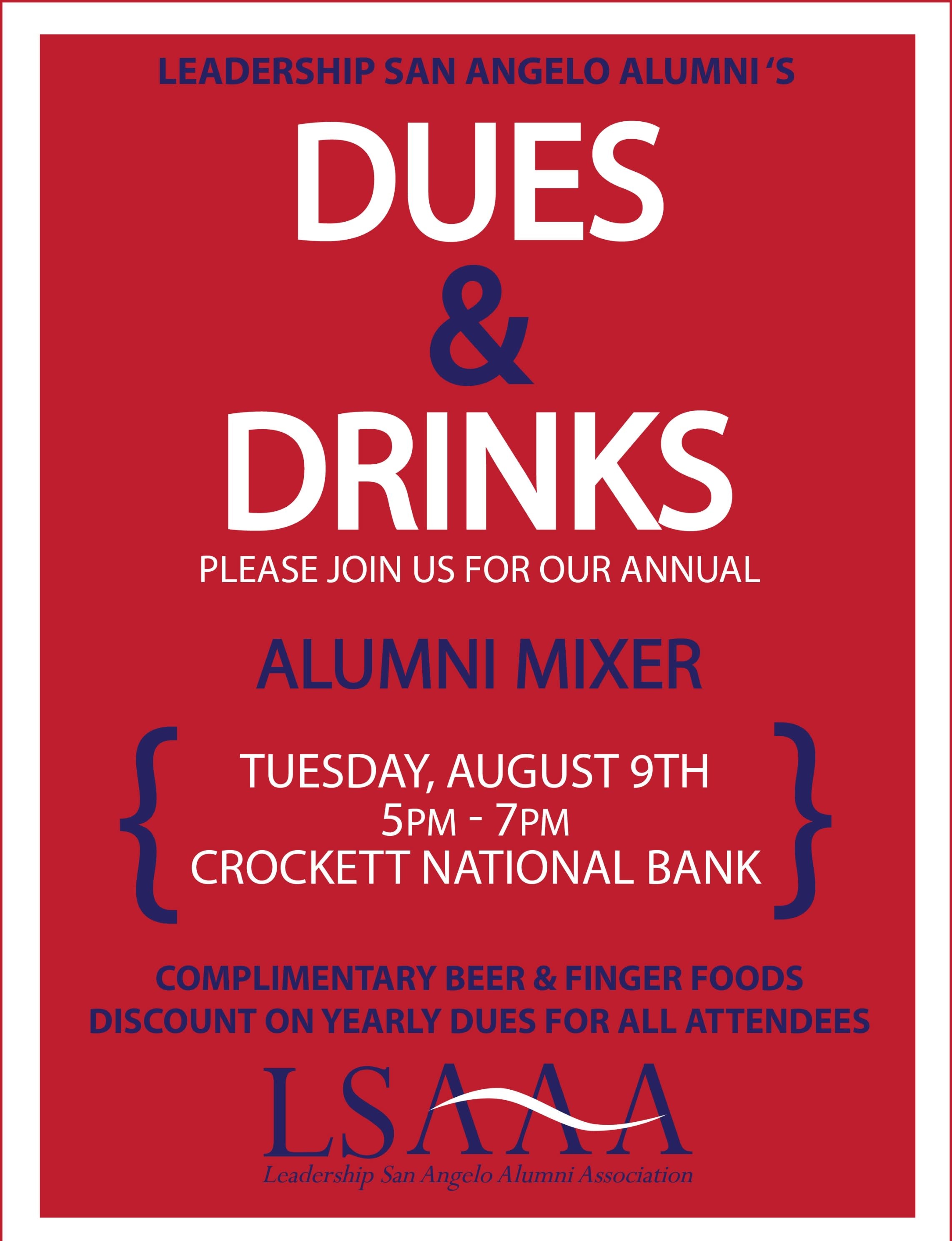 LSAAA Dues & Drinks Mixer