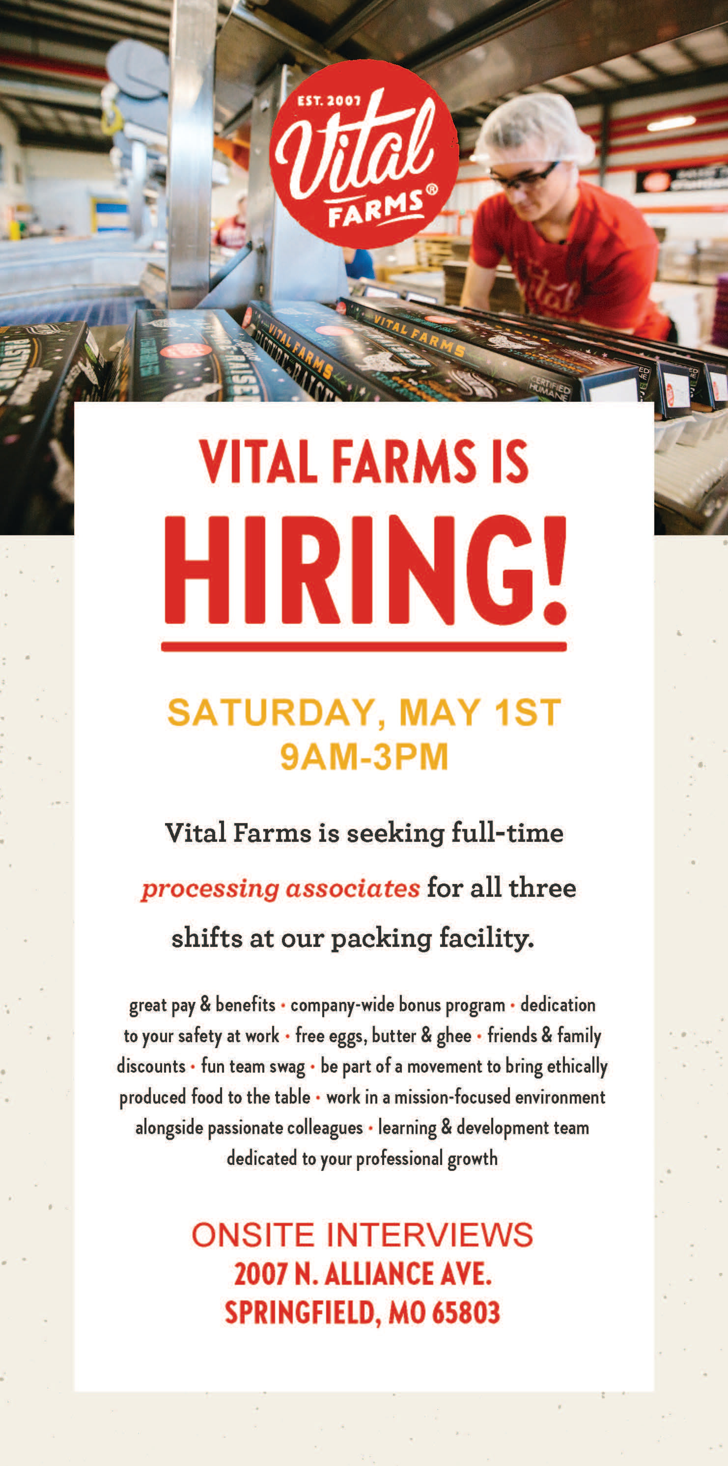 Vital Farms Hiring Event