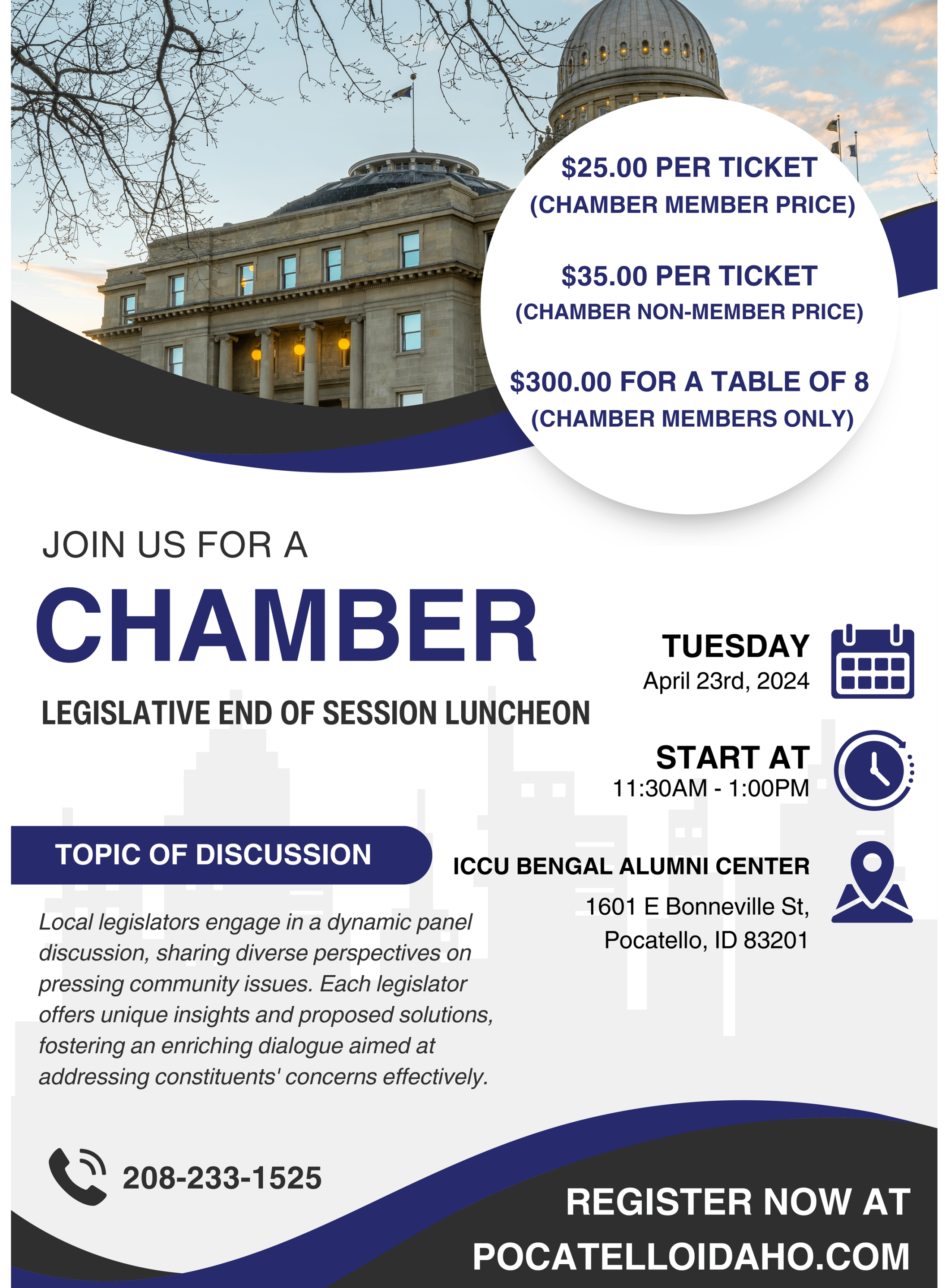 Legislative End of Session Luncheon Pocatello Chubbuck Chamber of