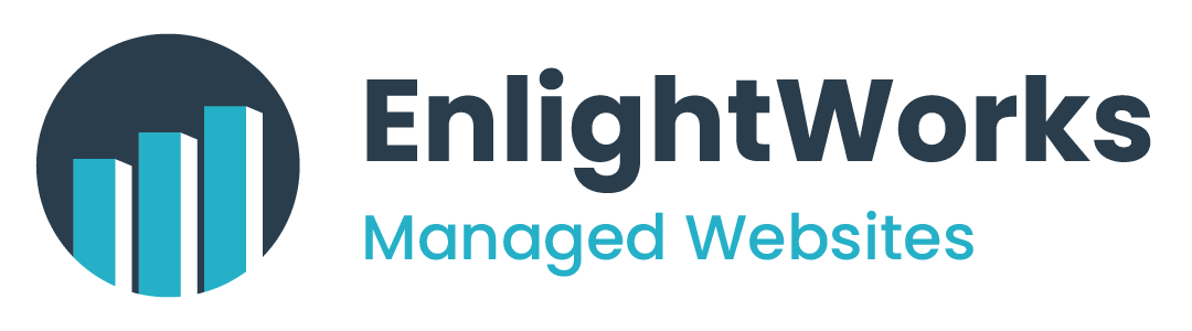 EnlightWorks Logo with Upward Graph and Text