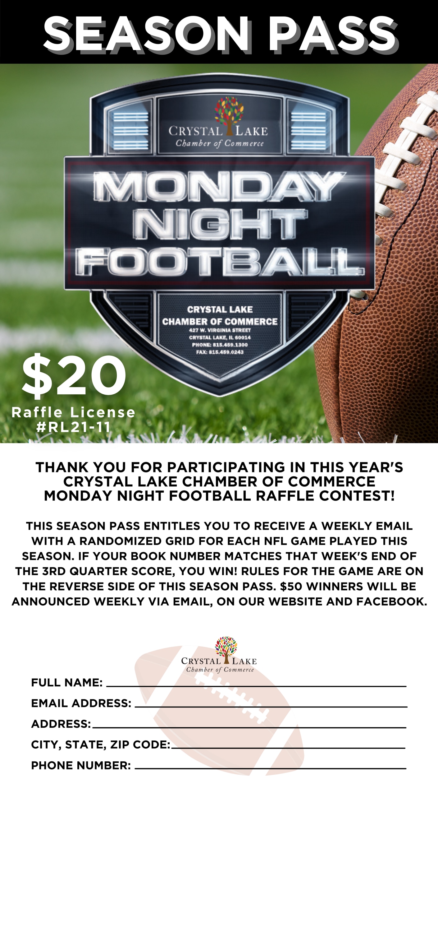 2022-2023 Monday Night Football Season Pass & Advertising Events