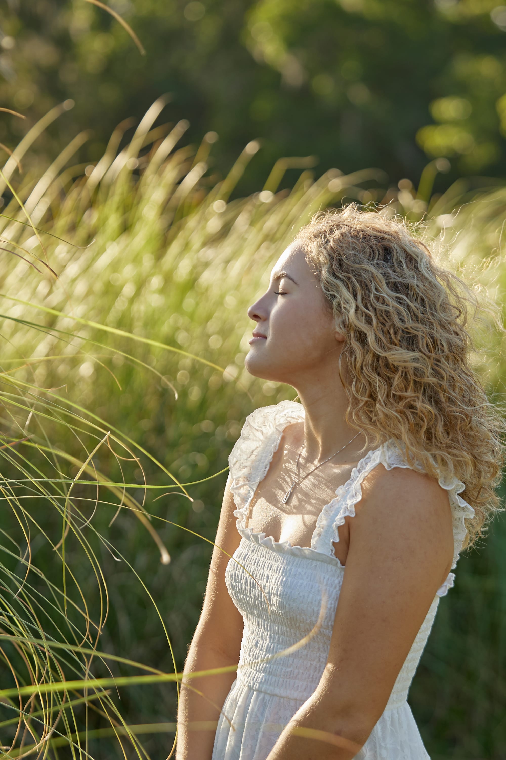 high school senior wind blowing through hair