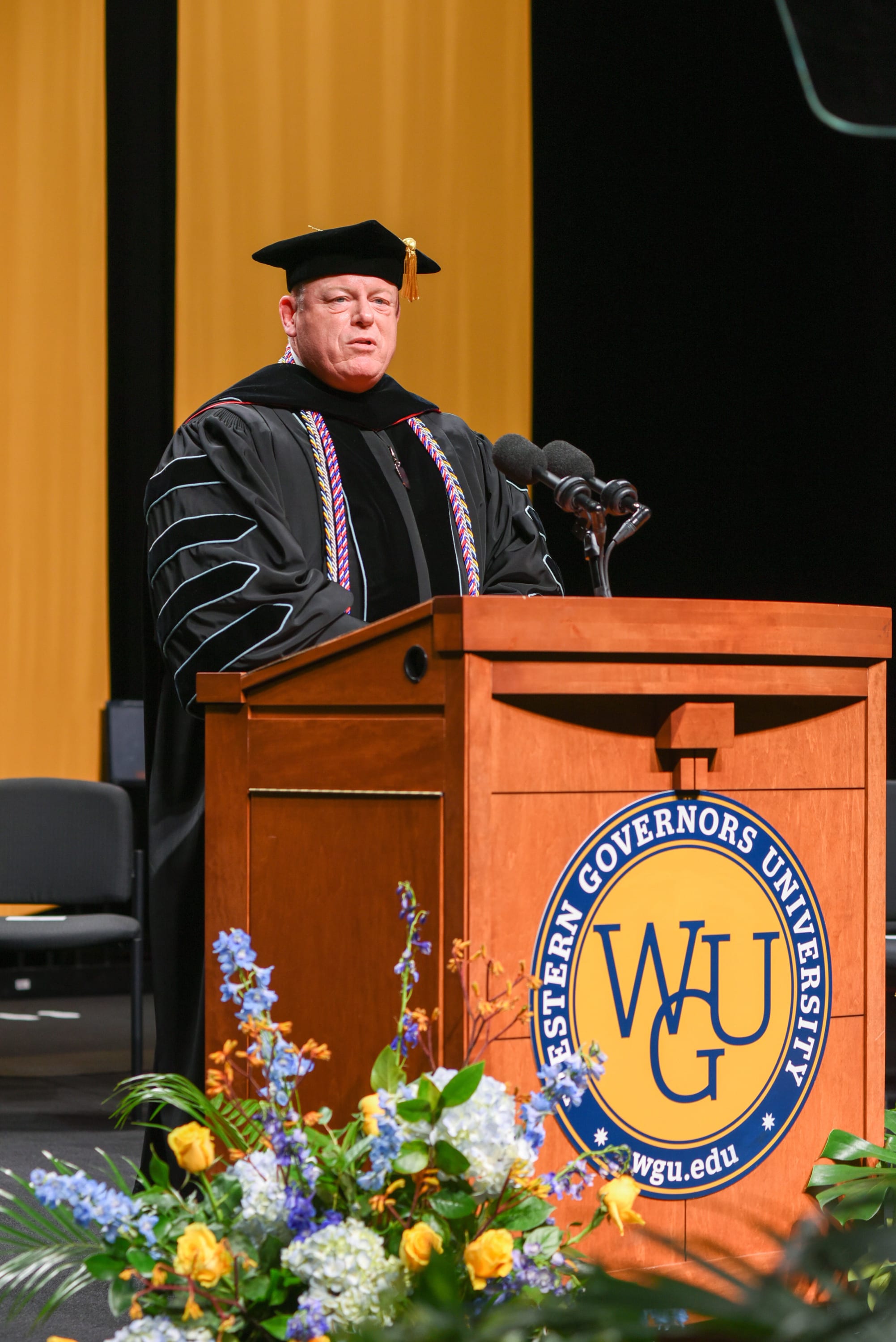 Dr. Ben Coulter, Chancellor of WGU NC speaking at a WGU Commencement