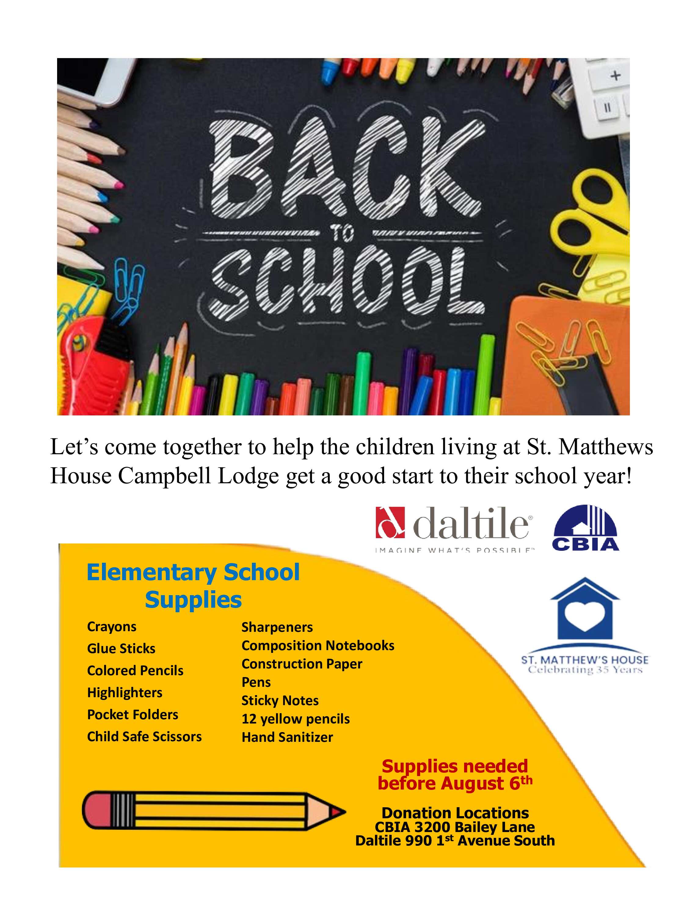 Back To School Donation Drive