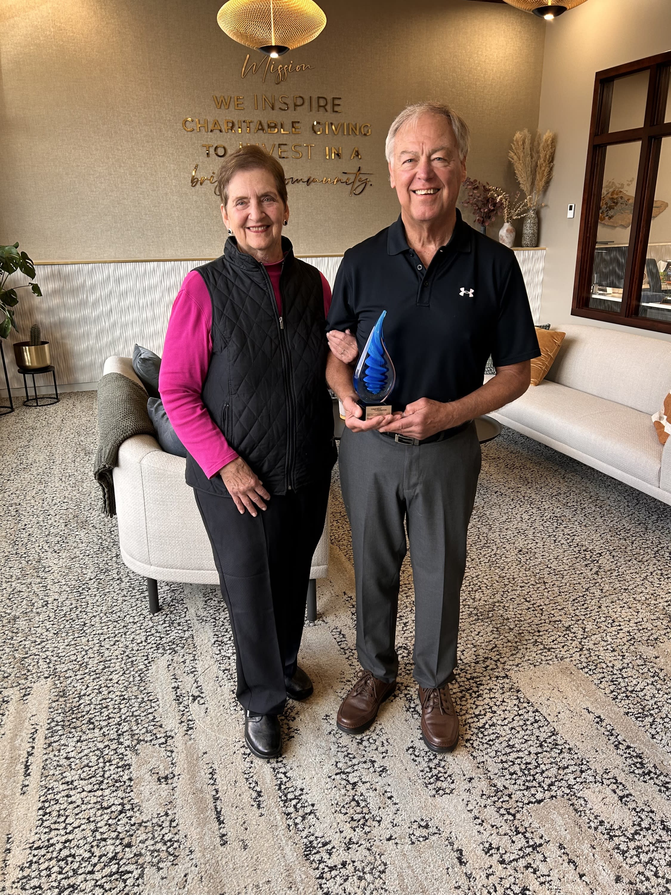 Dave & Marie Eisenreich with the Spirit of Philanthropy Award