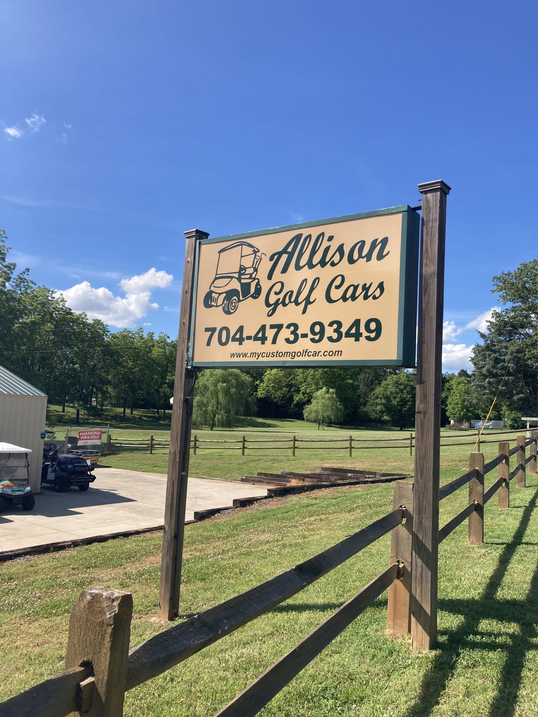 Allison Golf Car Sign