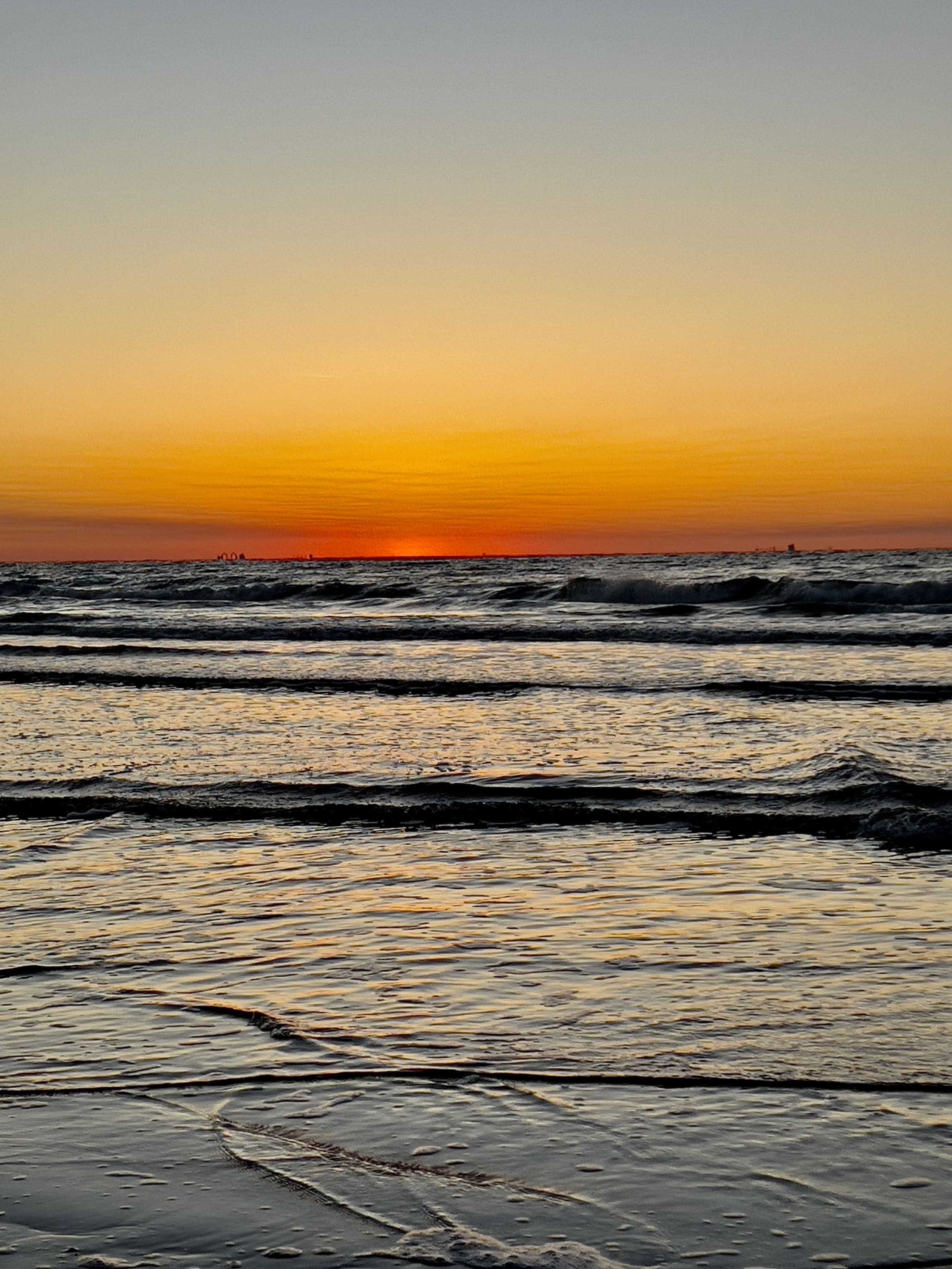 Sunrise over the beach in Galveston, TX
