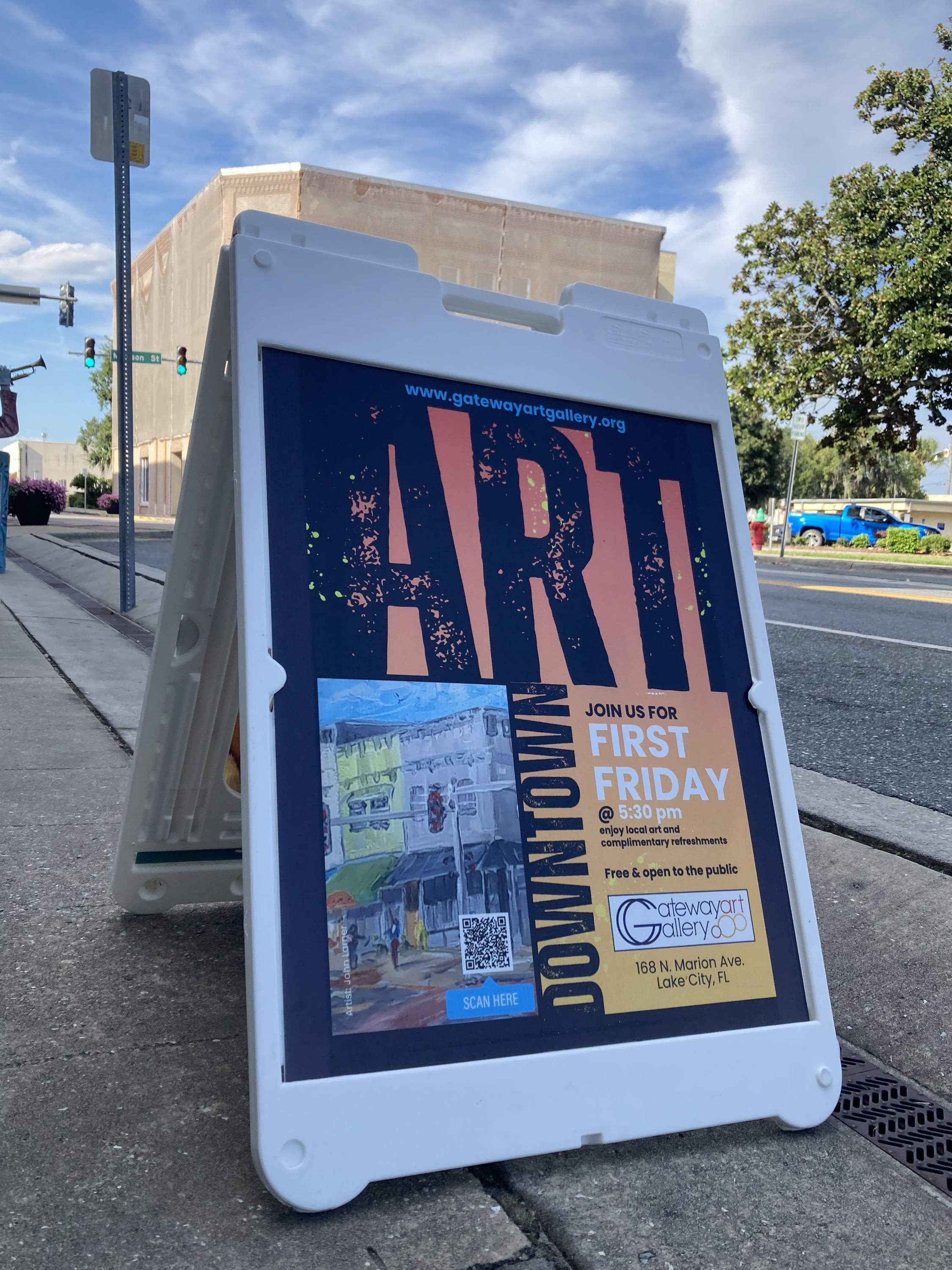 First Friday signage