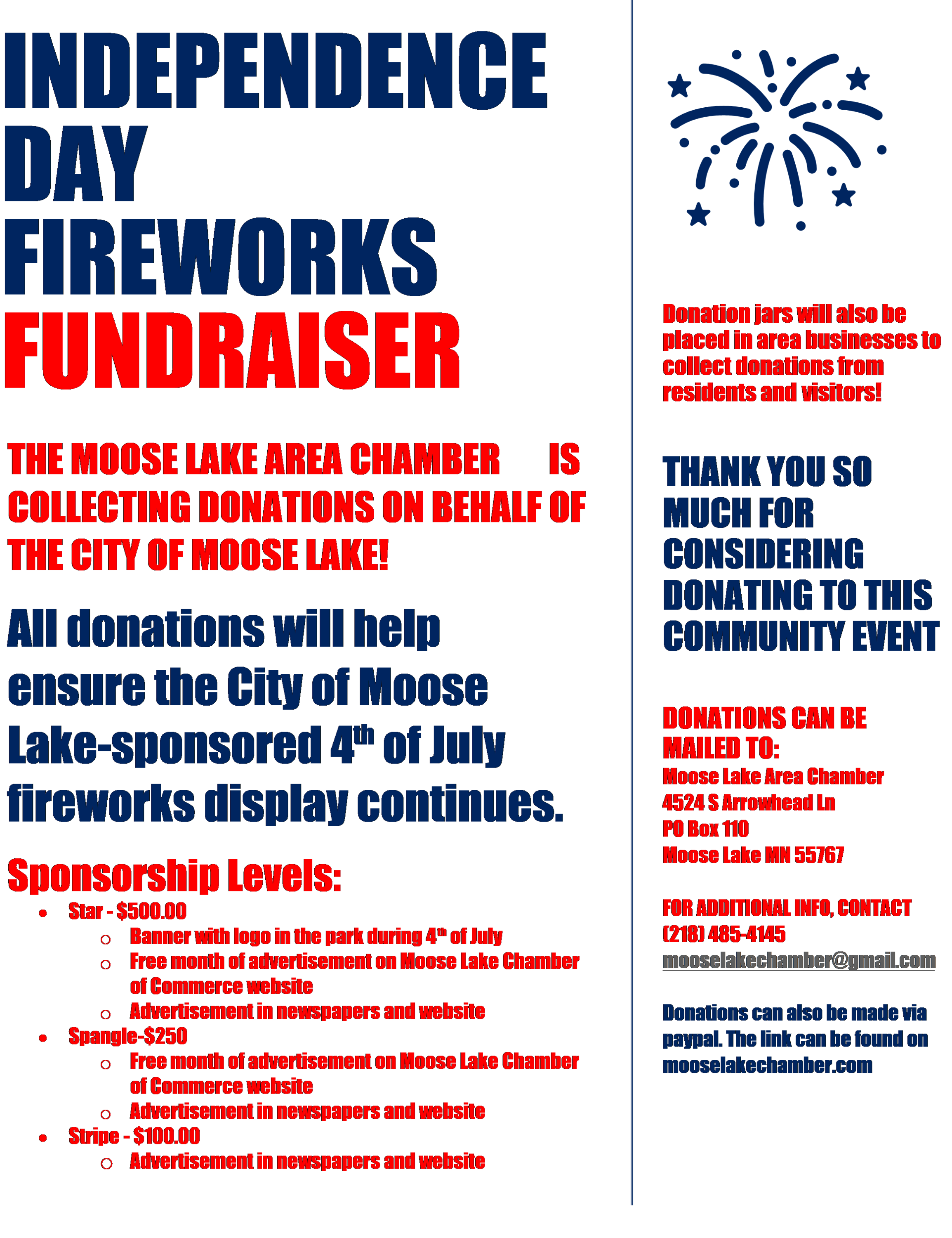 fundraiser flyer for fireworks