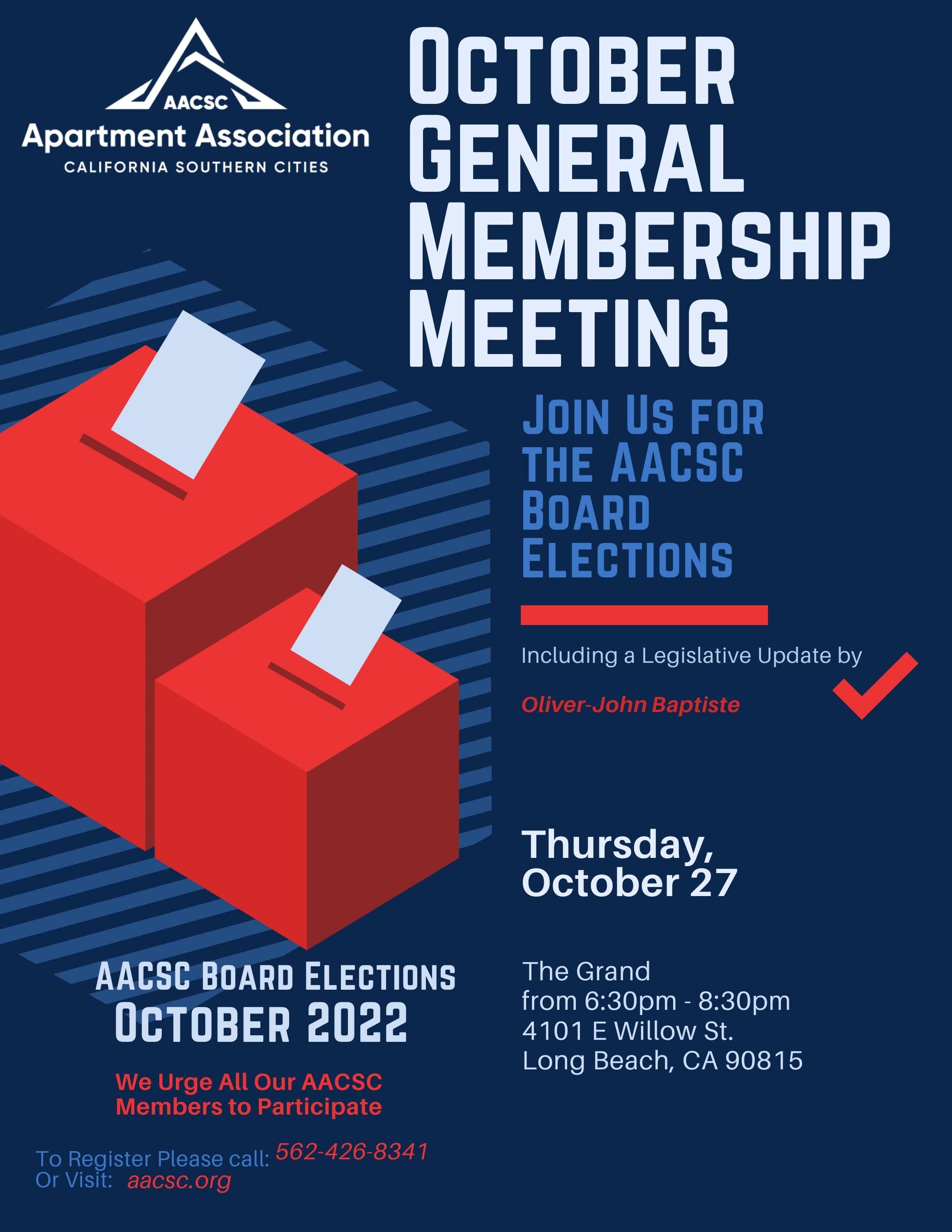 AACSC's October General Membership Meeting Apartment Association