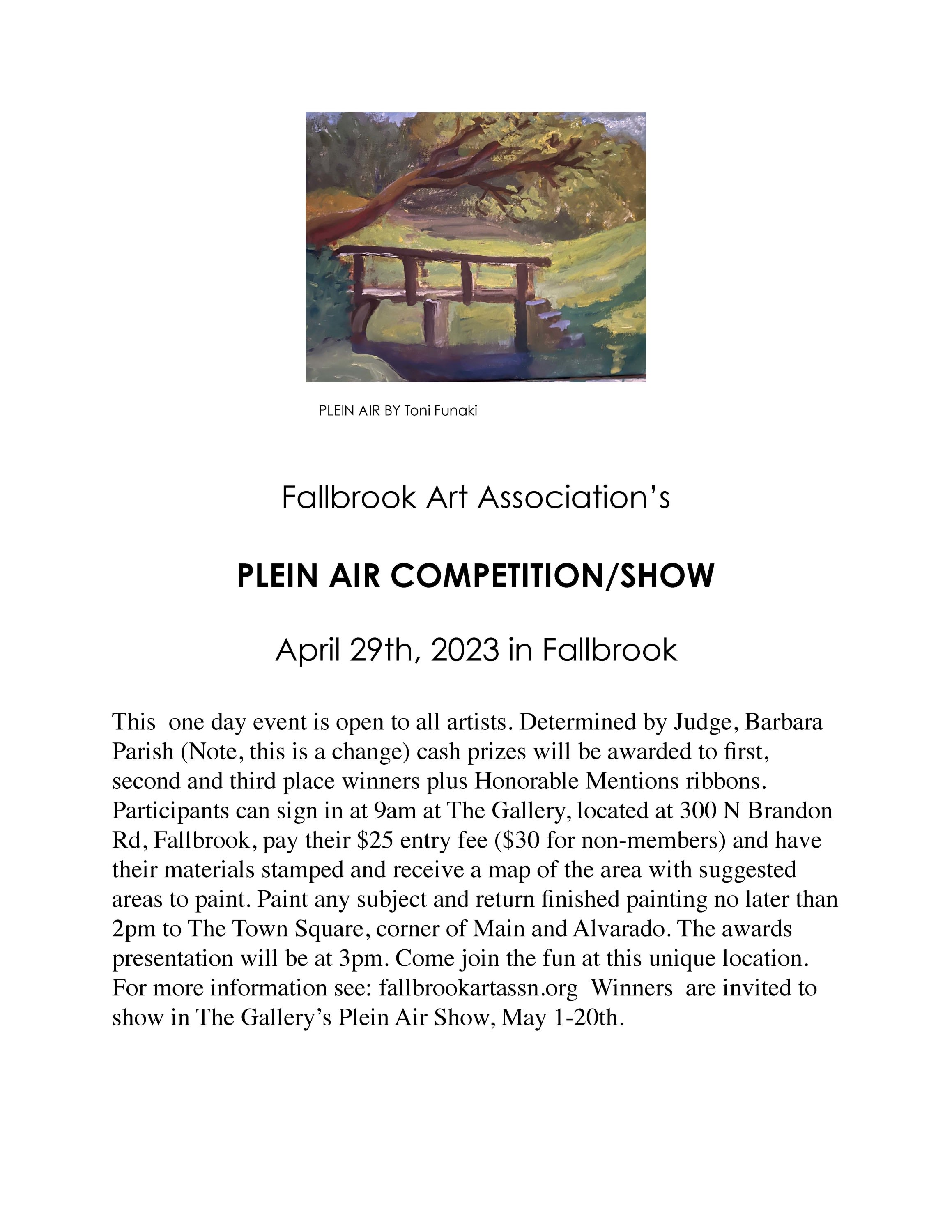 Fallbrook Art Association Plein Air Competition Fallbrook Chamber of
