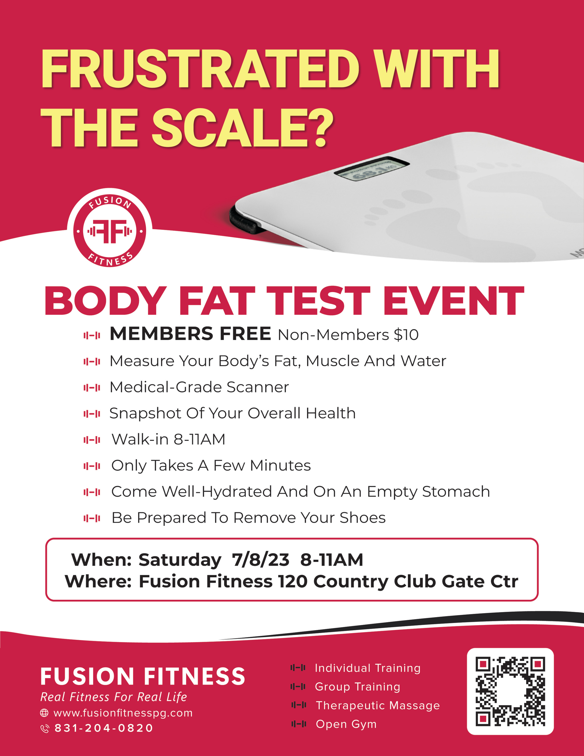 Fusion Fitness Body Fat Test Event Pacific Grove Chamber of Commerce