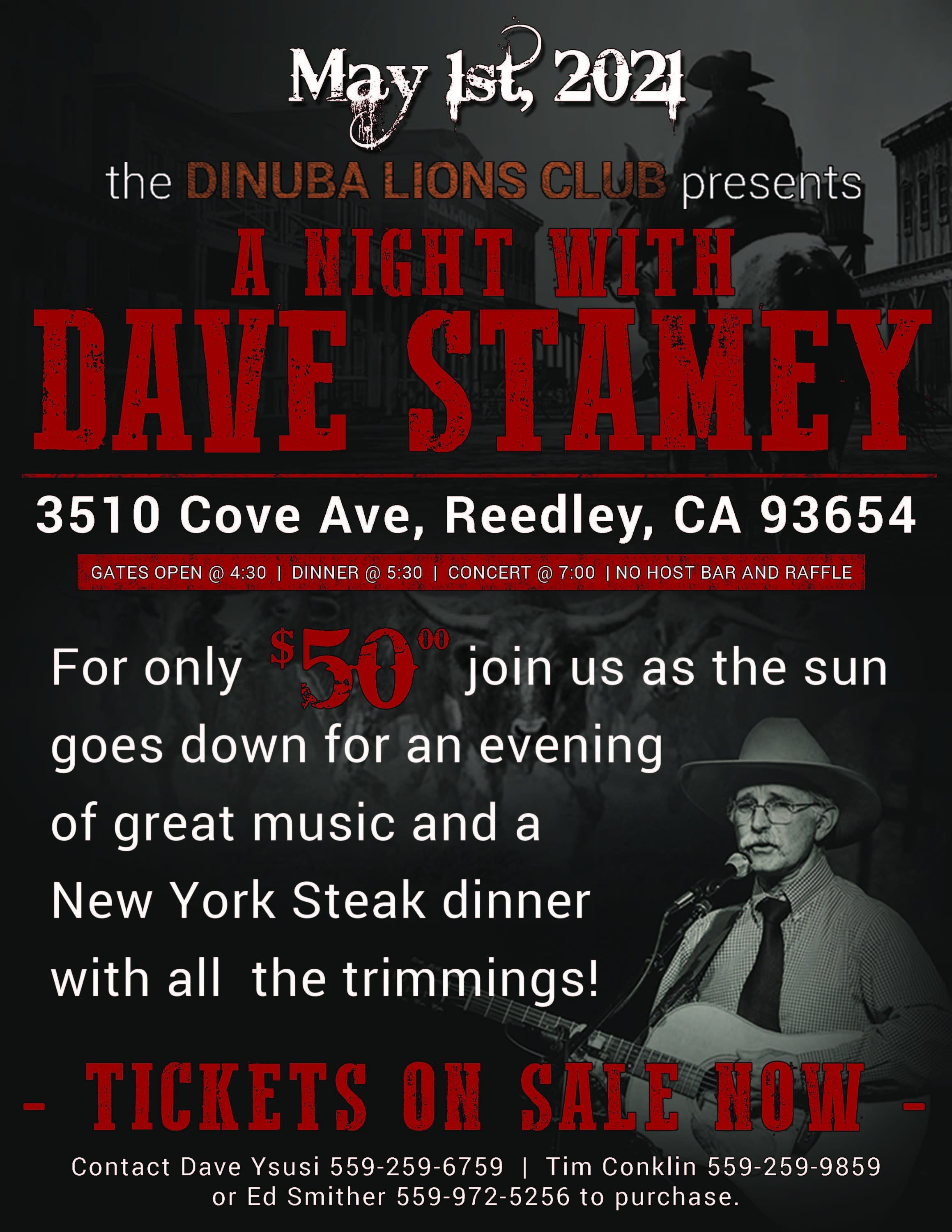 Dinuba Lions Club Concert A Night with Dave Stamey Dinuba Chamber of