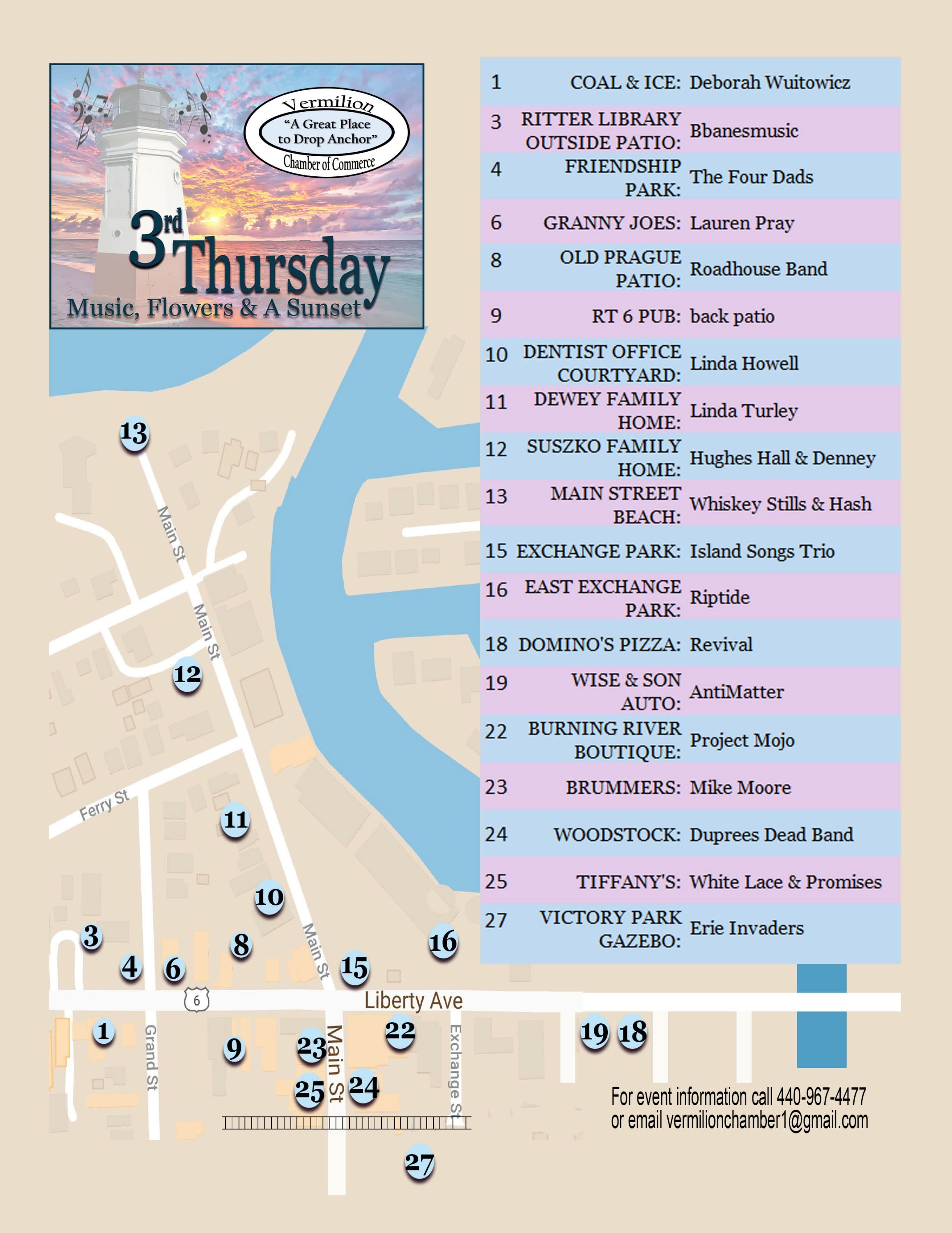 3rd Thursday MusicFlowers... and a Sunset! Vermilion Chamber of