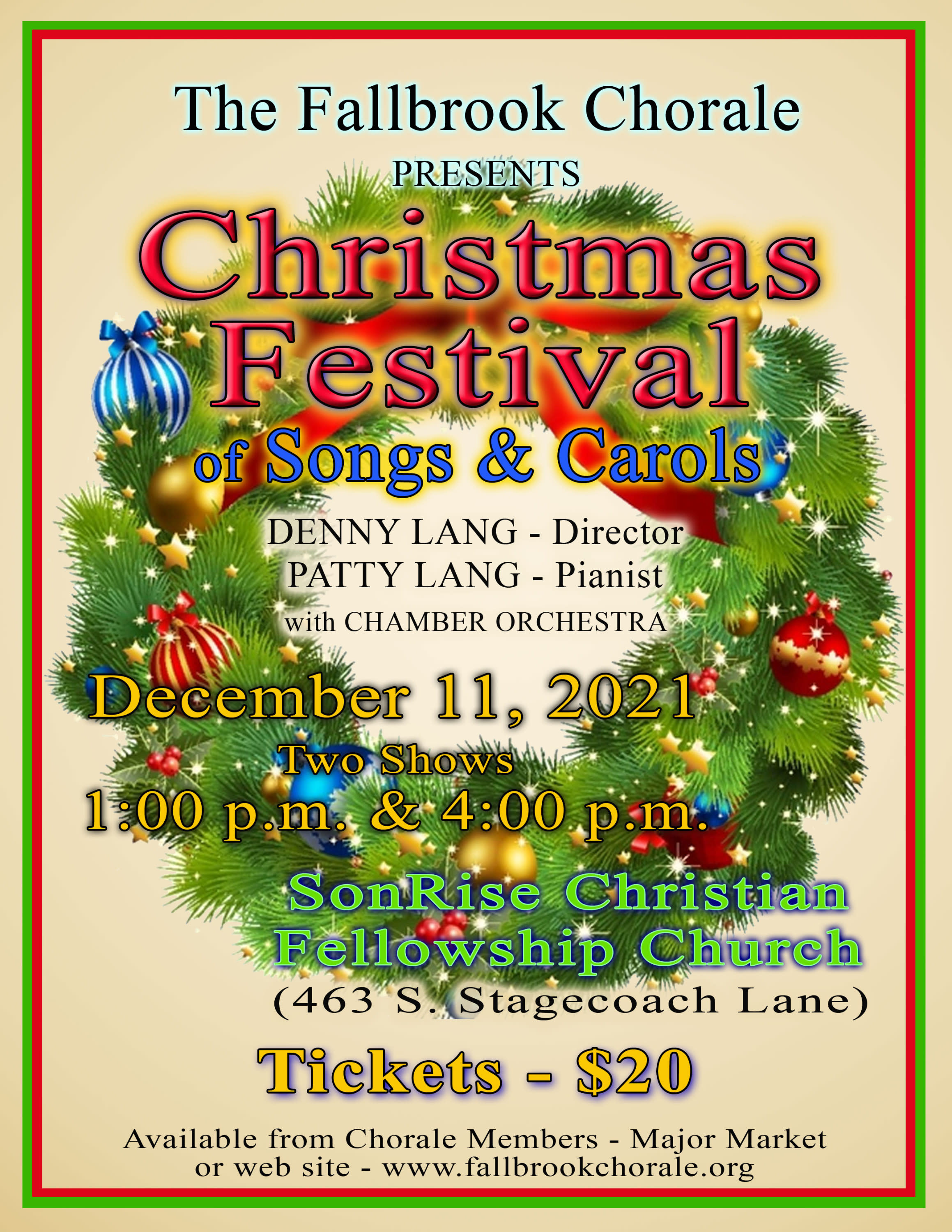The Fallbrook Chorale Presents Christmas Festival of Songs and Carols