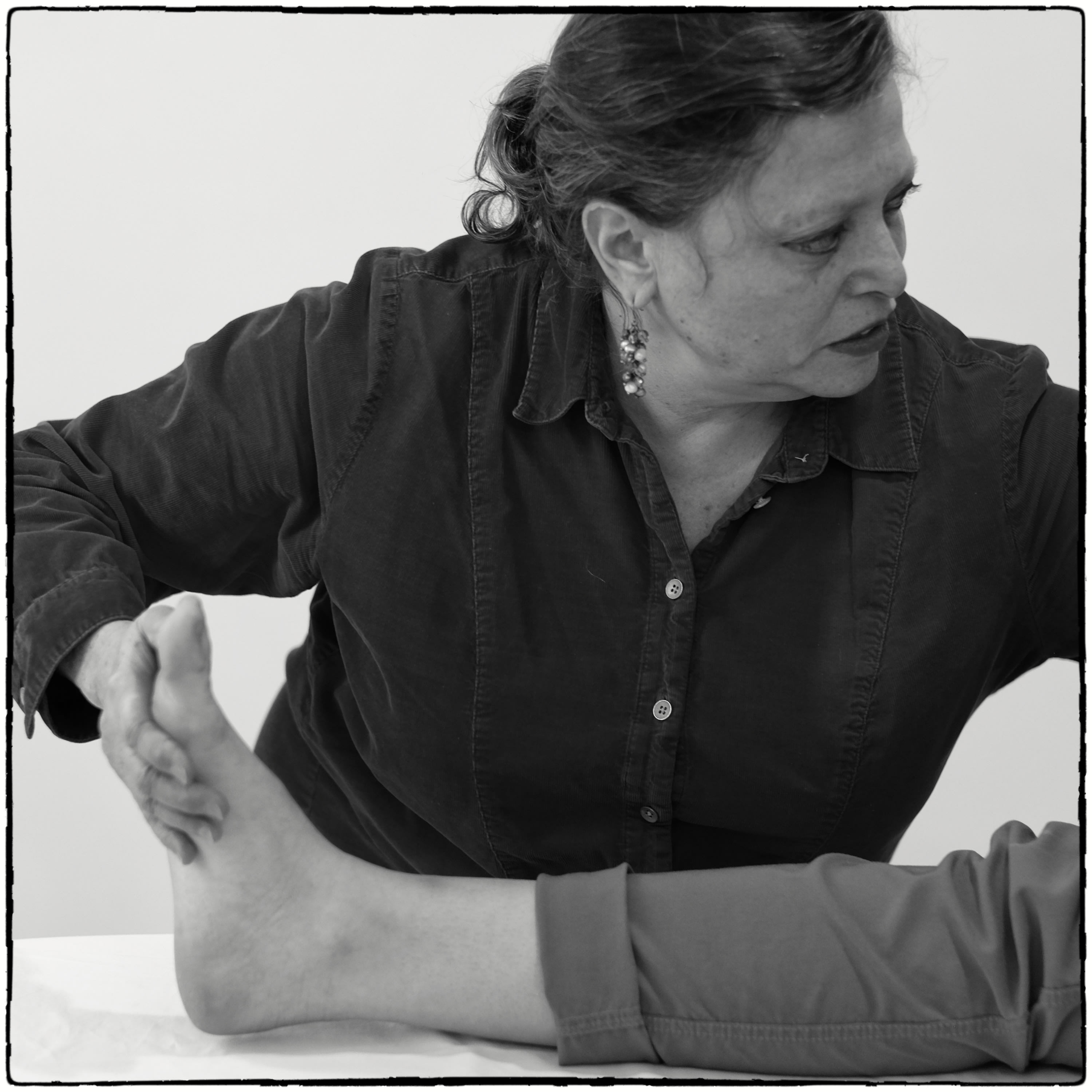 Energy out foot as student connects up up and out through their spine