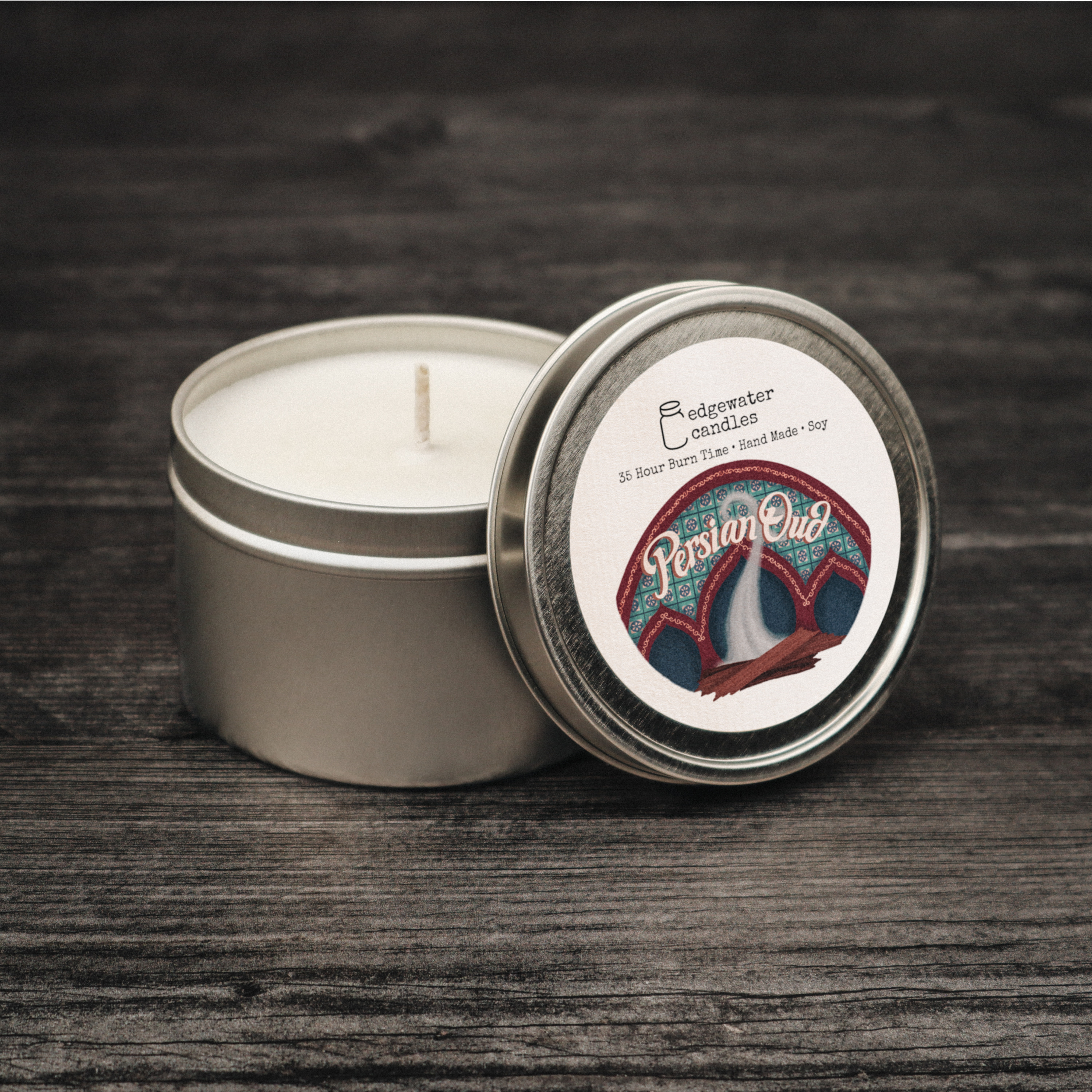 Persian Oud Travel Tin Candle by Edgewater Candles
