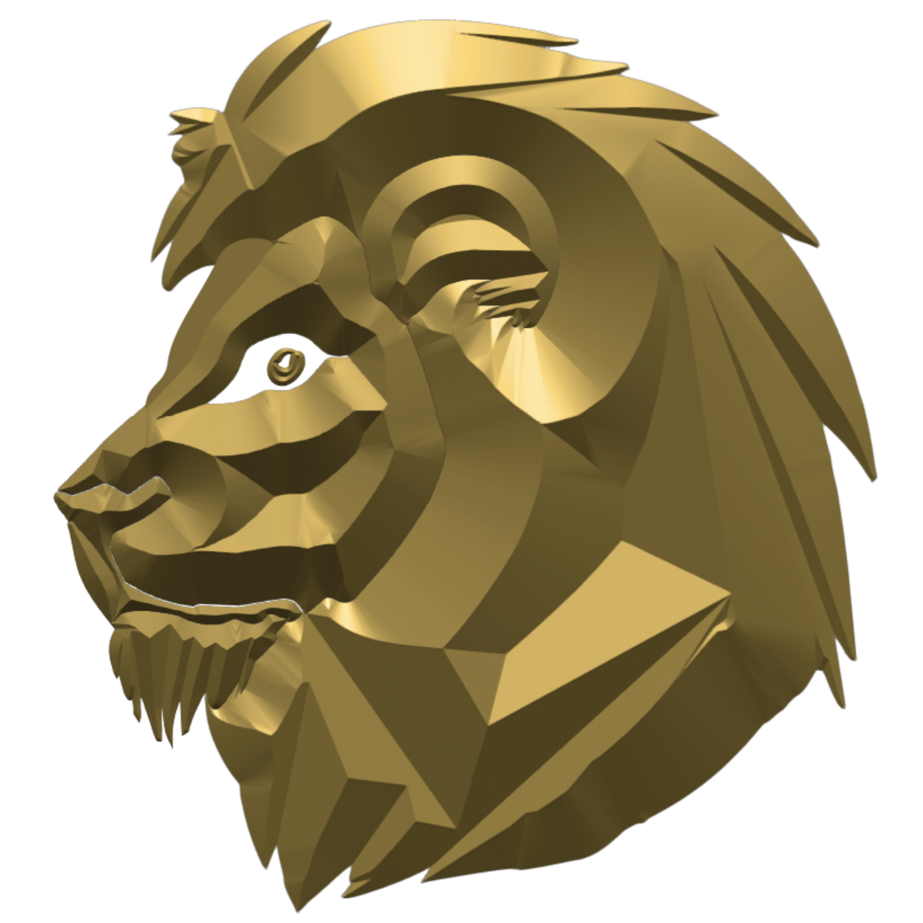 Leon Custom Upholstery Logo gold 3d lion head